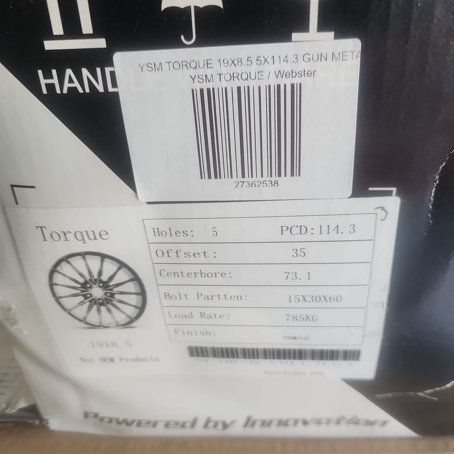 YSM TORQUE 19X8.5 5X114.3 GUN METAL - Gun Hill Tire House (WTW - WHOLESALE TIRES & WHEELS)
