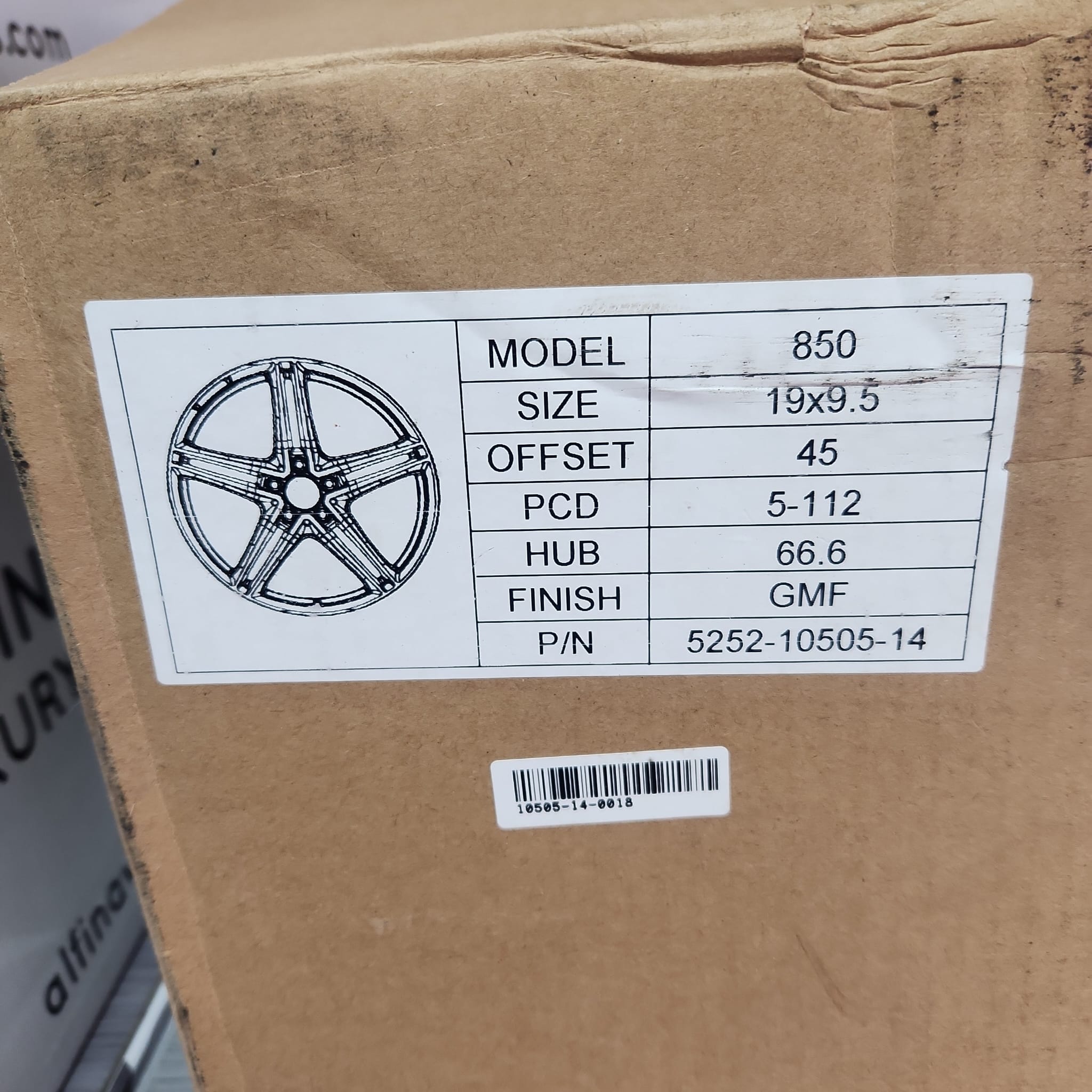 850 WHEELS 19X9.5 5X112 GUN METAL MACHINED FACE - Gun Hill Tire House (WTW - WHOLESALE TIRES & WHEELS)