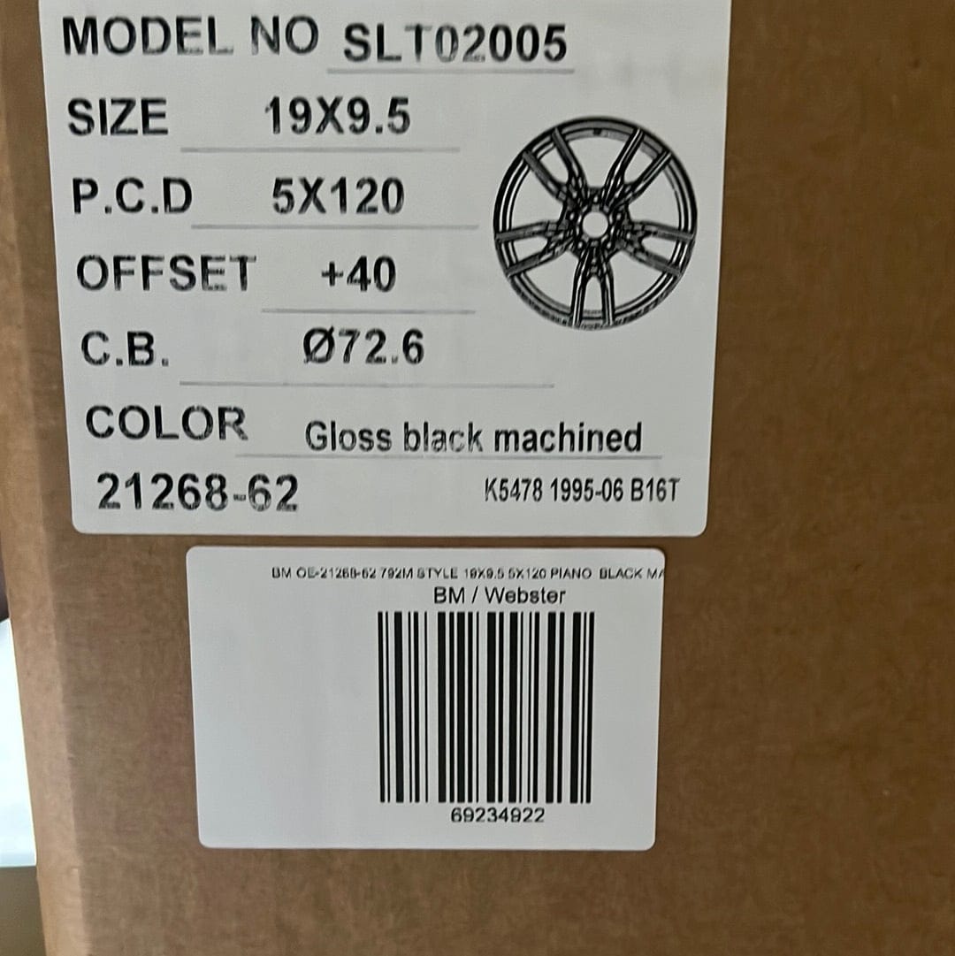 OE - 5478 21268 - 62 792M STYLE 19X9.5 5X120 PIANO BLACK MACHINED FACE - Gun Hill Tire House (WTW - WHOLESALE TIRES & WHEELS)
