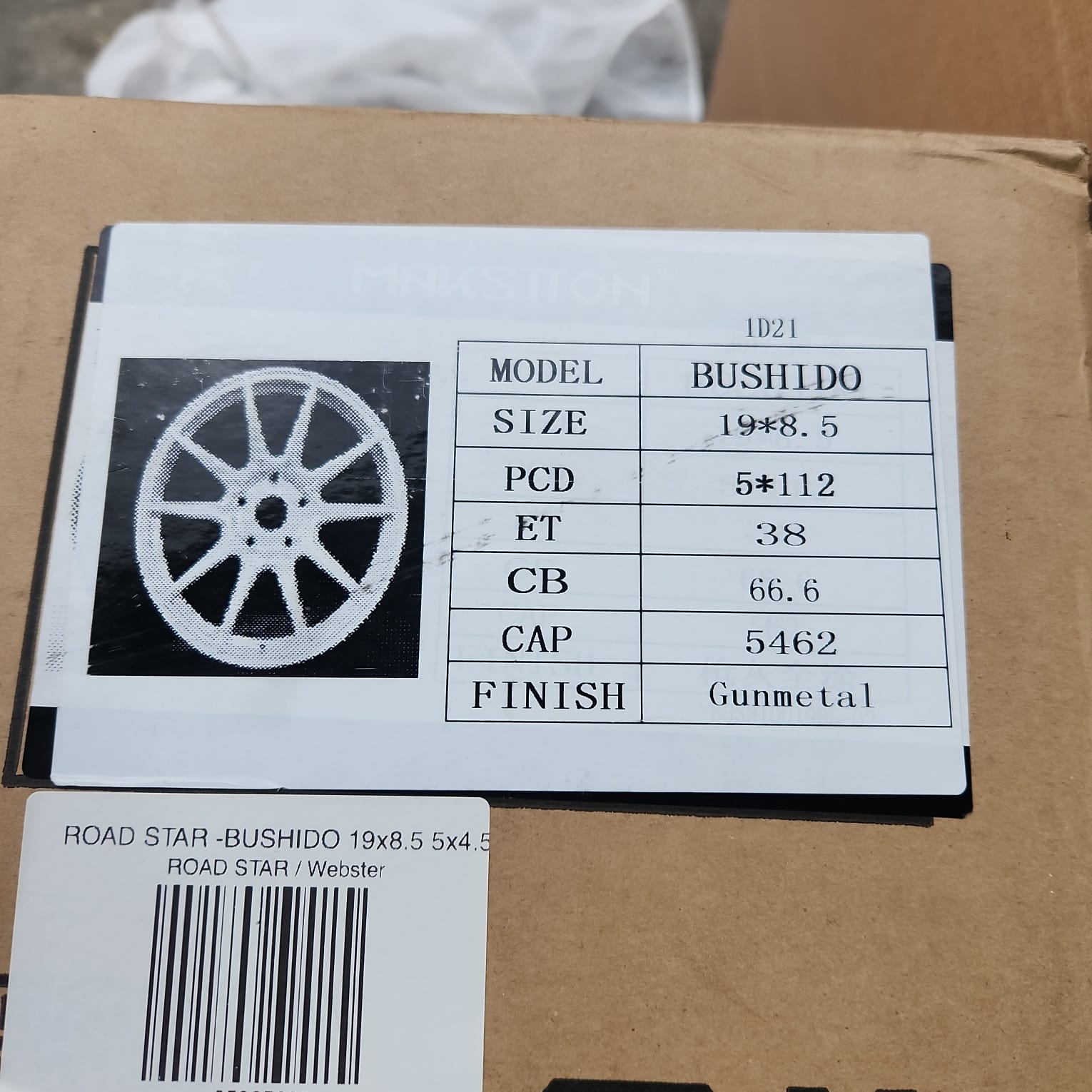 ROAD STAR - BUSHIDO 19x8.5 5x112 GUN METAL - Gun Hill Tire House (WTW - WHOLESALE TIRES & WHEELS)