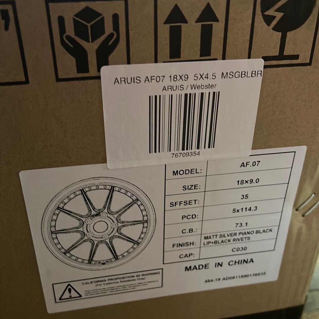 ARUIS AF07 18X9 5X4.5 MSGBLBR - Gun Hill Tire House (WTW - WHOLESALE TIRES & WHEELS)