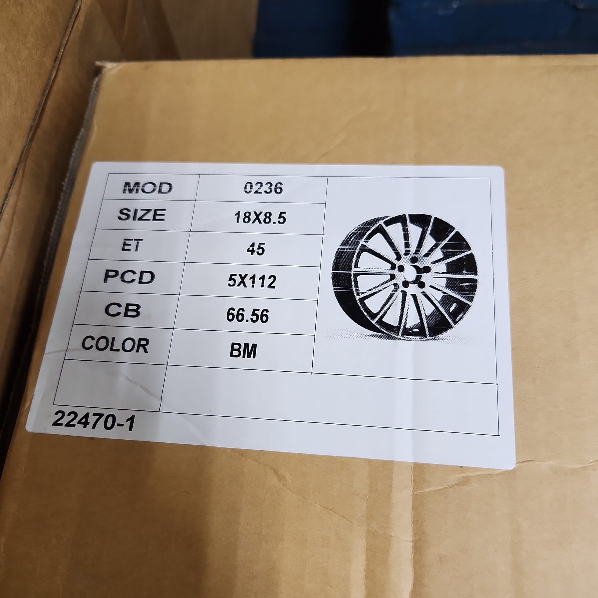 0E WHEELS - 0236 22646 - 8 18x8.5 5x112 PIANO BLACK MACHINED FACE - Gun Hill Tire House (WTW - WHOLESALE TIRES & WHEELS)