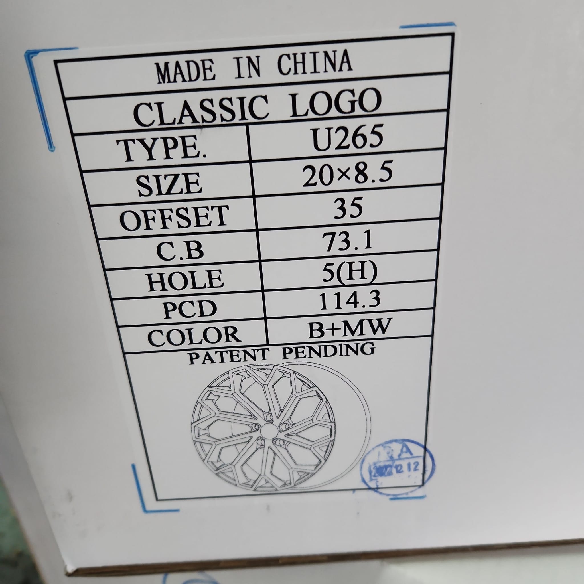 U2 65 - M 20X8.5 5X114.3 B+MW - Gun Hill Tire House (WTW - WHOLESALE TIRES & WHEELS)