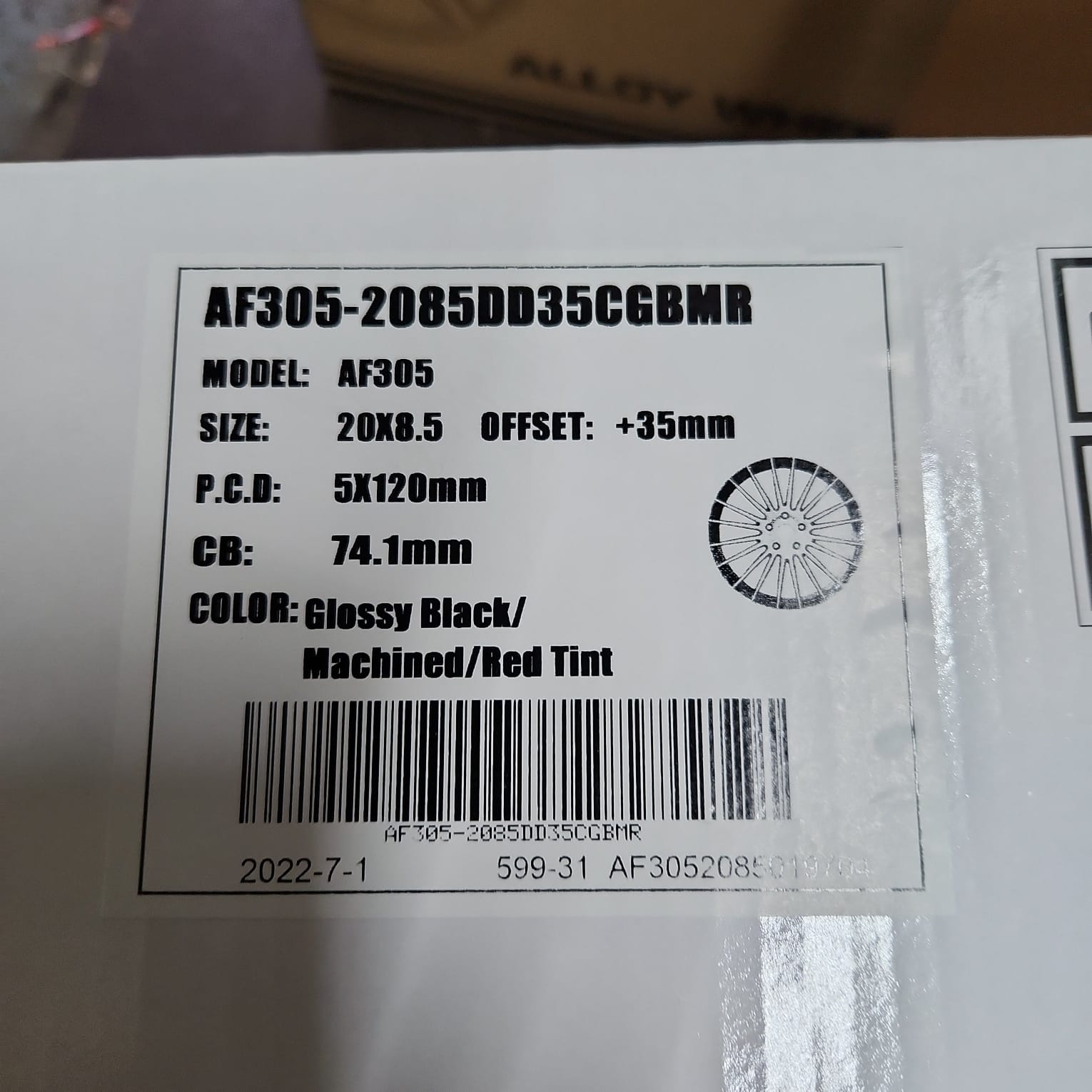 ALFINA AF305 20X8.5 5X120 GLOSS BLACK MACHINED RED TINT - Gun Hill Tire House (WTW - WHOLESALE TIRES & WHEELS)