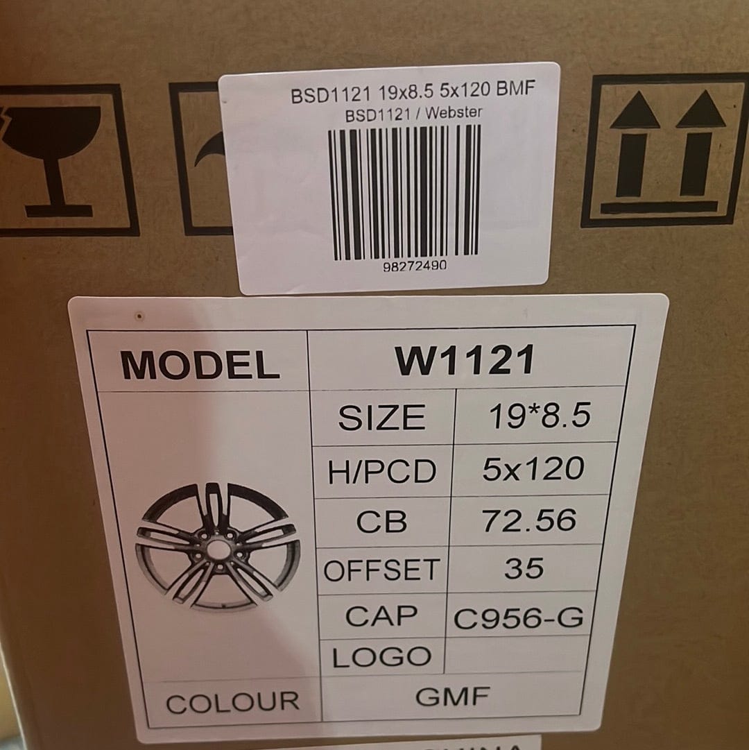 W1121 19x8.5 5x120 GLOSS BLACK MACHINED FACE - Gun Hill Tire House (WTW - WHOLESALE TIRES & WHEELS)