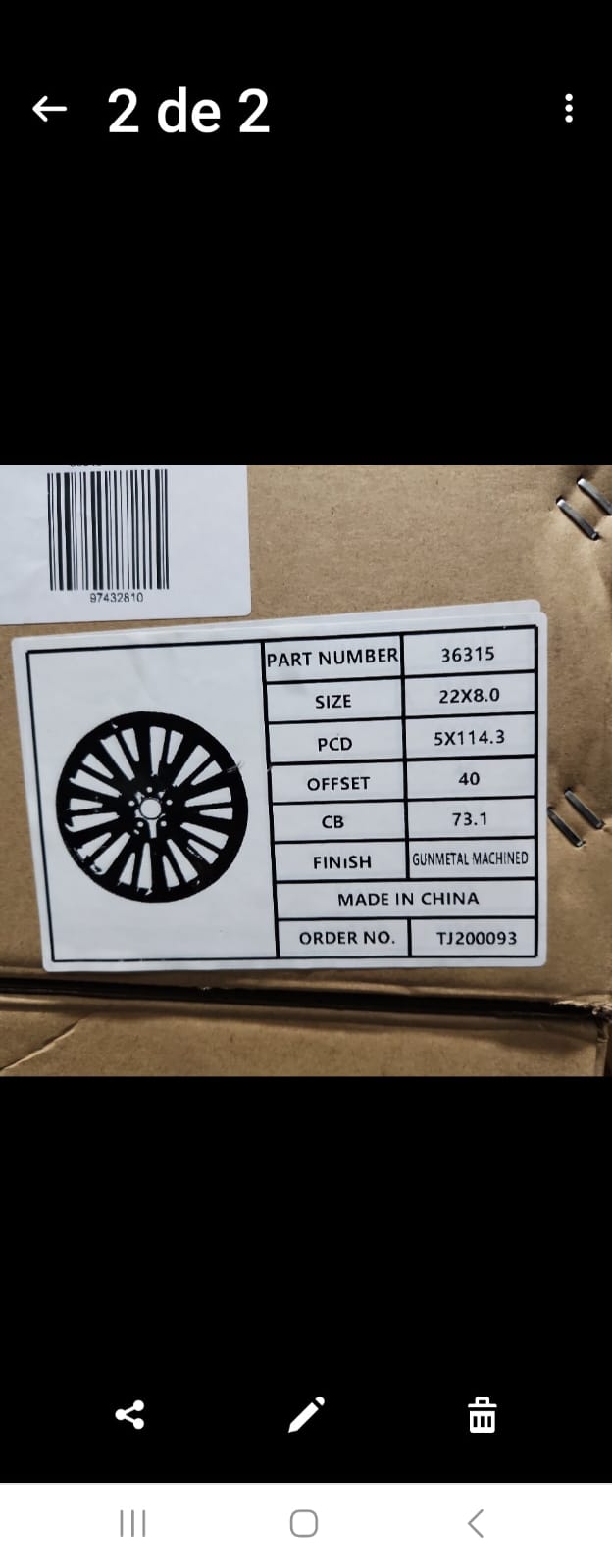 OE - AUD 36315 WHEELS 22X8.0 5X114.3 GUN METAL MACHINED FACE - Gun Hill Tire House (WTW - WHOLESALE TIRES & WHEELS)