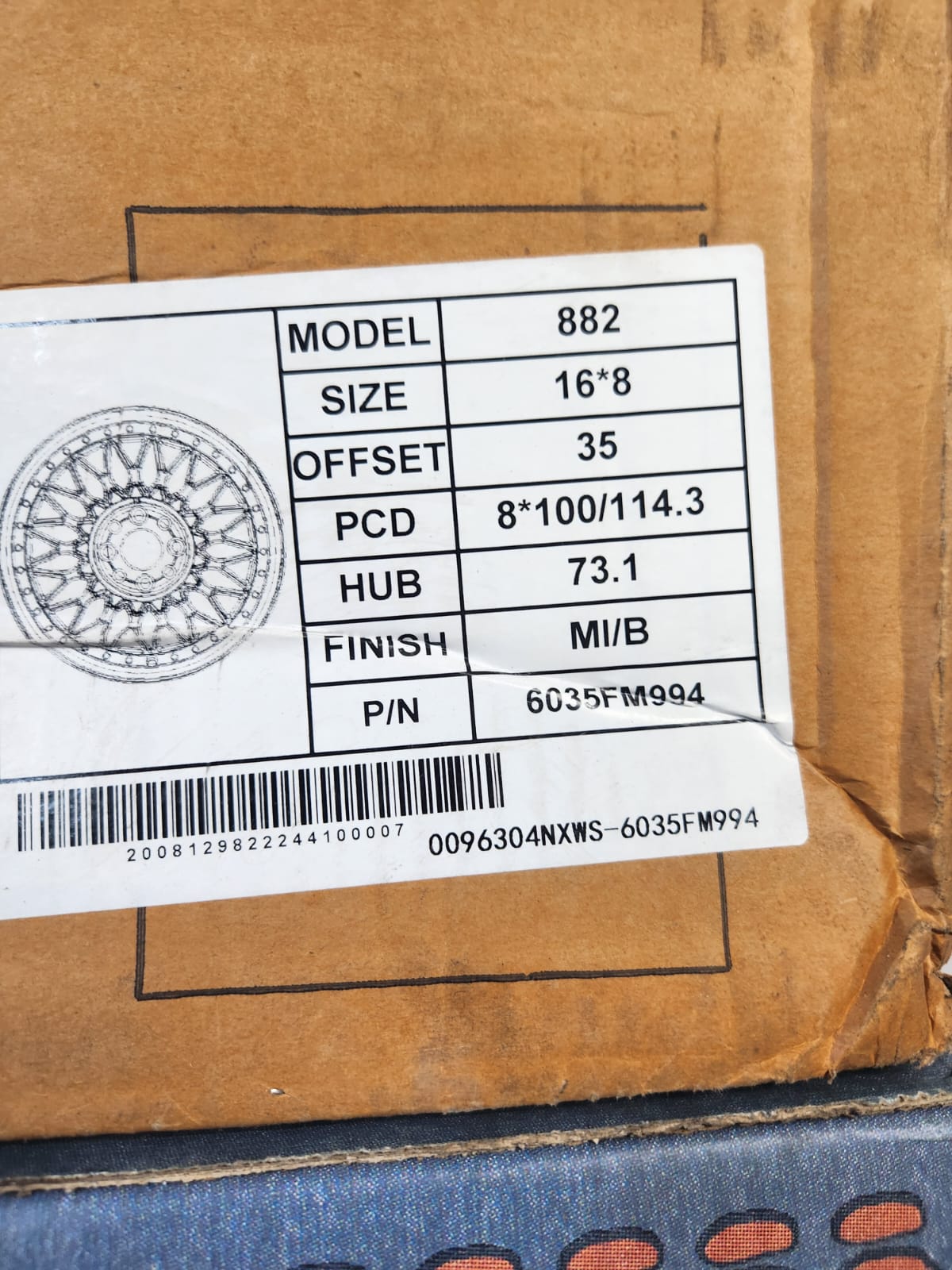 882 16x8 4x100 - 4x4.5 MI/B - Gun Hill Tire House (WTW - WHOLESALE TIRES & WHEELS)