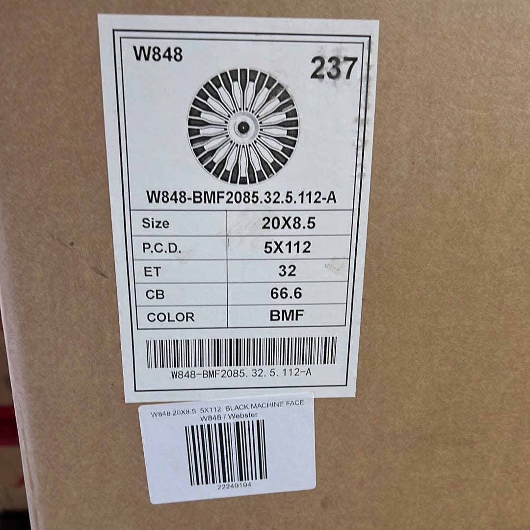 WHEELS W848 20X8.5 5X112 BLACK MACHINE FACE - Gun Hill Tire House (WTW - WHOLESALE TIRES & WHEELS)