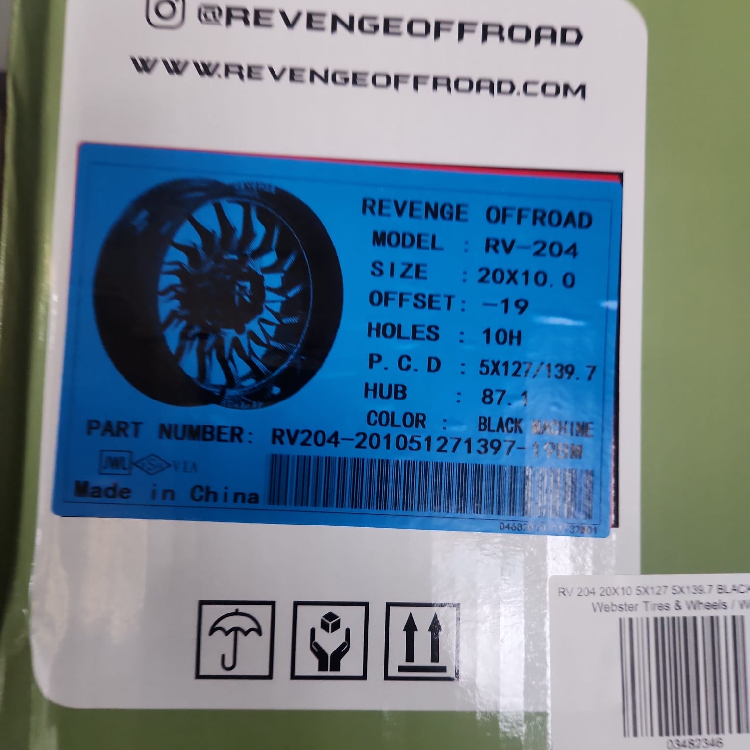 REVENGE RV - 204 20X10 5X127 5X139.7 BLACK MACHINED - Gun Hill Tire House (WTW - WHOLESALE TIRES & WHEELS)