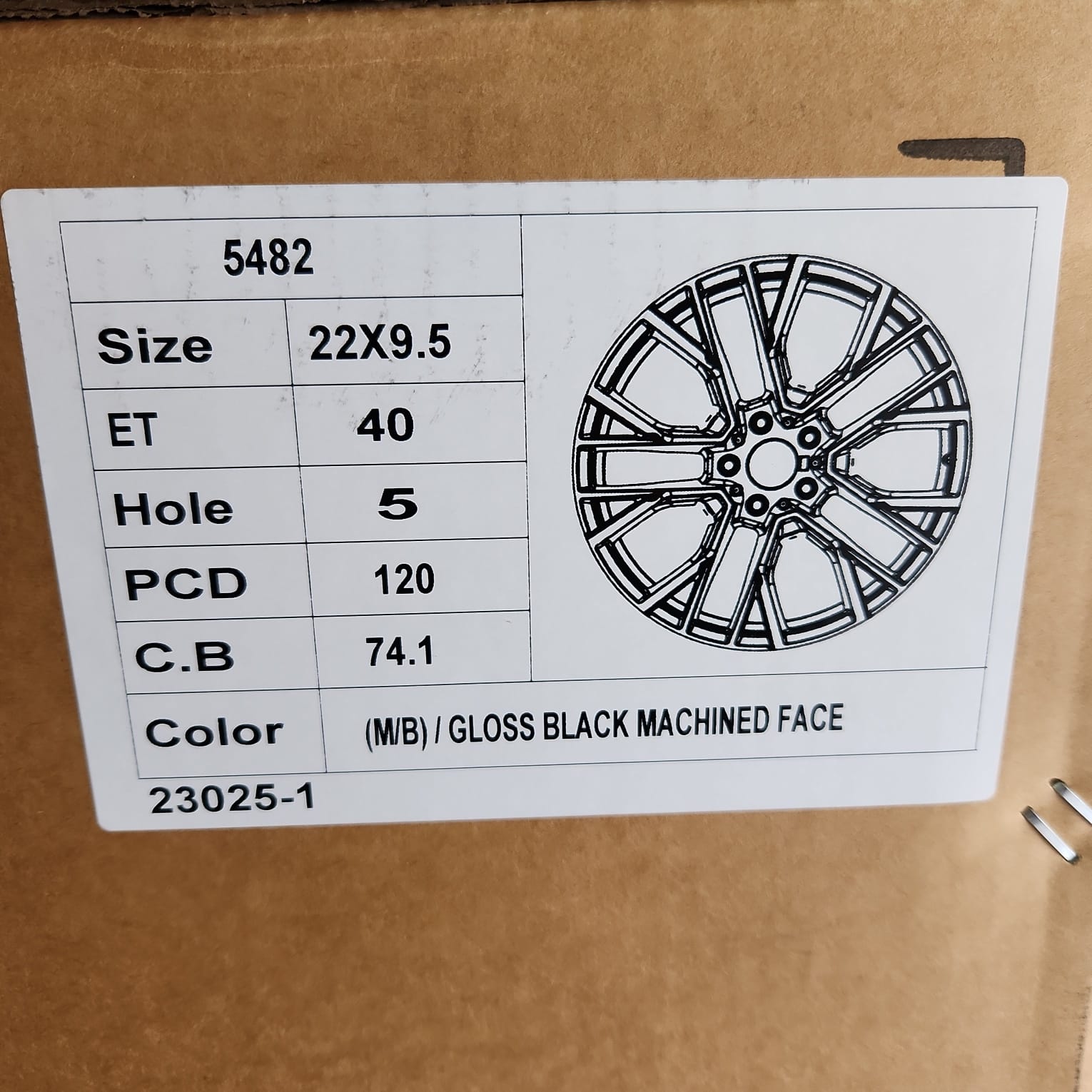 5482 RB91 22X9.5 5X120 BLACK MACHINED FACE - Gun Hill Tire House (WTW - WHOLESALE TIRES & WHEELS)