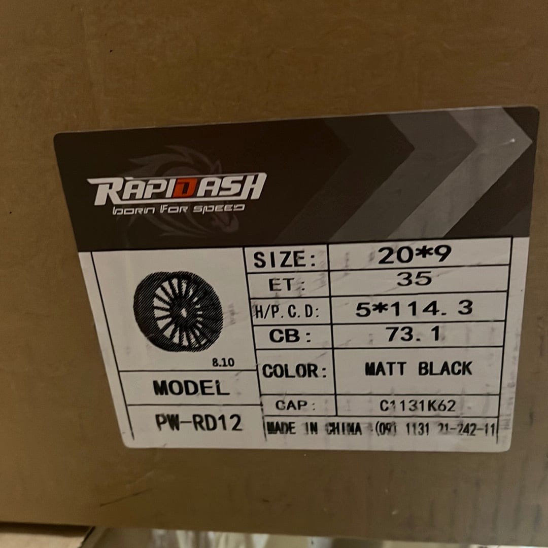 PW - RAPIDASH - RD12 WHEELS 20x9 5X4.5 MATT BLACK - Gun Hill Tire House (WTW - WHOLESALE TIRES & WHEELS)