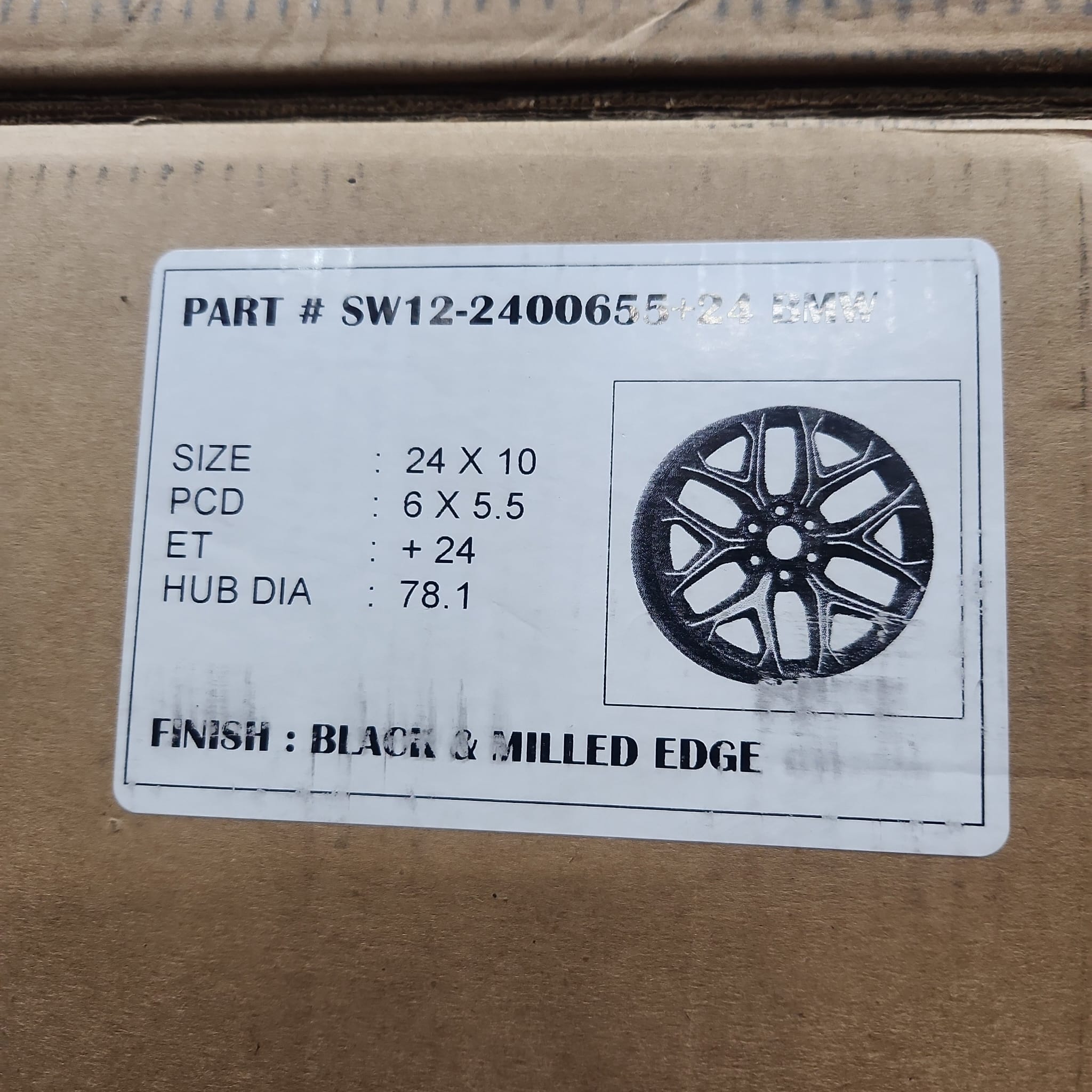 SW12 24x10 6x5.5 BLACK & MILLED EDGE - Gun Hill Tire House (WTW - WHOLESALE TIRES & WHEELS)