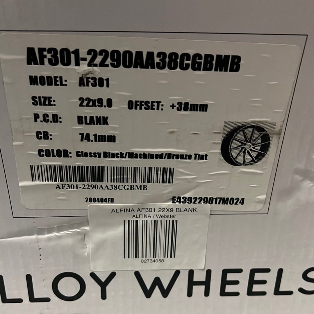 ALFINA AF301 22X9 BLANK GBM/BRONZE TINT - Gun Hill Tire House (WTW - WHOLESALE TIRES & WHEELS)