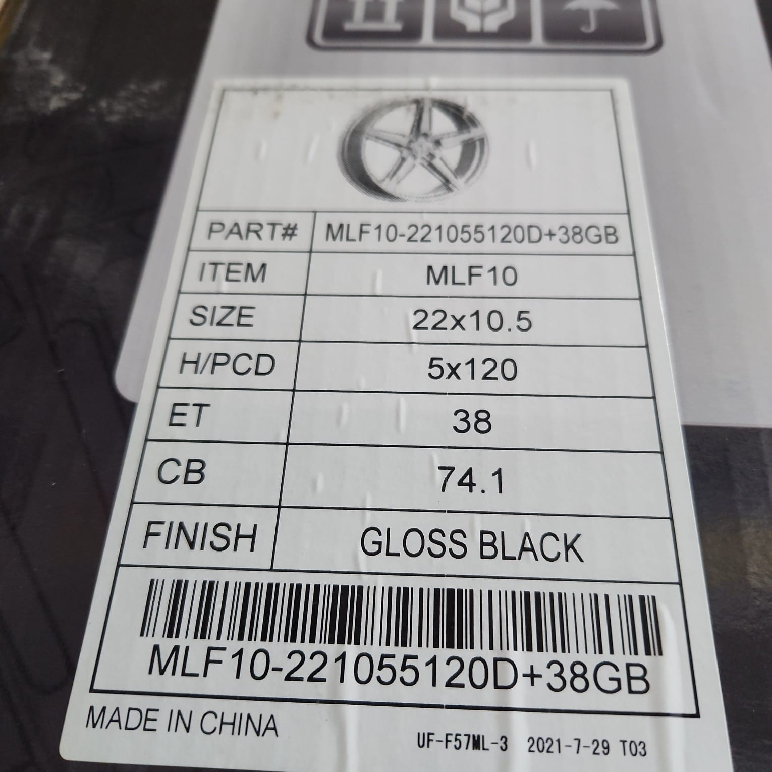 MODERN LEXURY MLF10 22X10.5 5x120 PIANO BLACK - Gun Hill Tire House (WTW - WHOLESALE TIRES & WHEELS)