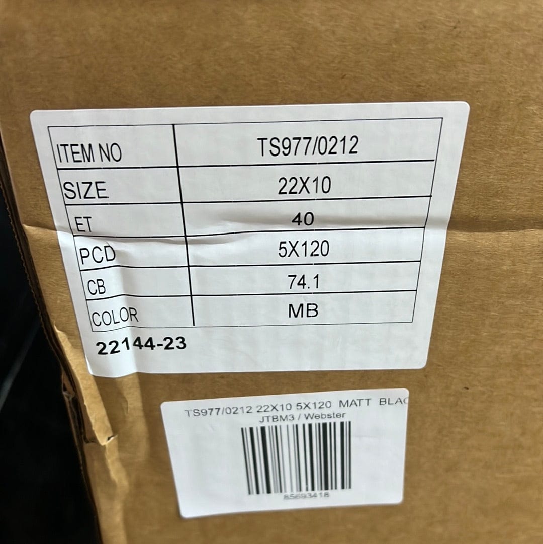 TS977/0212 22X10 5X120 MATT BLACK GLOSS BLACK - Gun Hill Tire House (WTW - WHOLESALE TIRES & WHEELS)