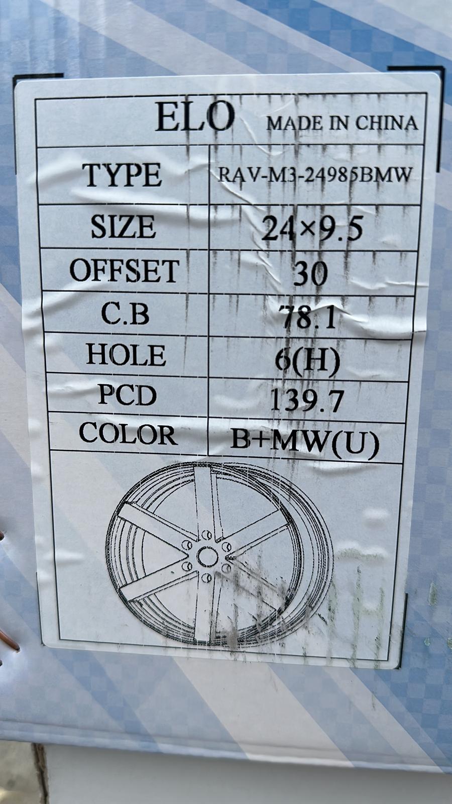 ELO RAV - M3 WHEELS 24X9.5 6X5.5 BLACK +MW (U) - Gun Hill Tire House (WTW - WHOLESALE TIRES & WHEELS)