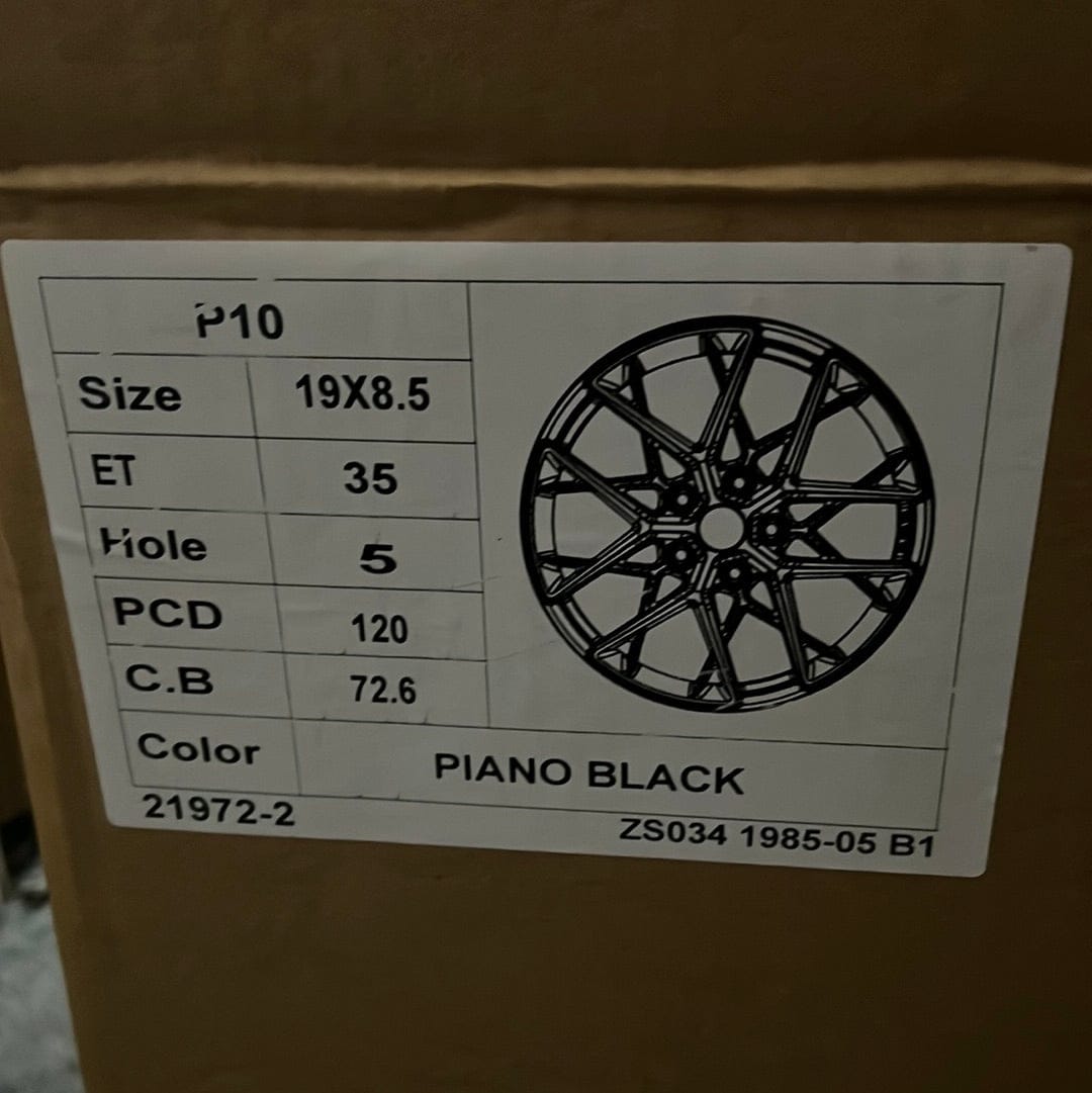 WHEELS P10 19x8.5 5X120 PIANO BLACK - Gun Hill Tire House (WTW - WHOLESALE TIRES & WHEELS)