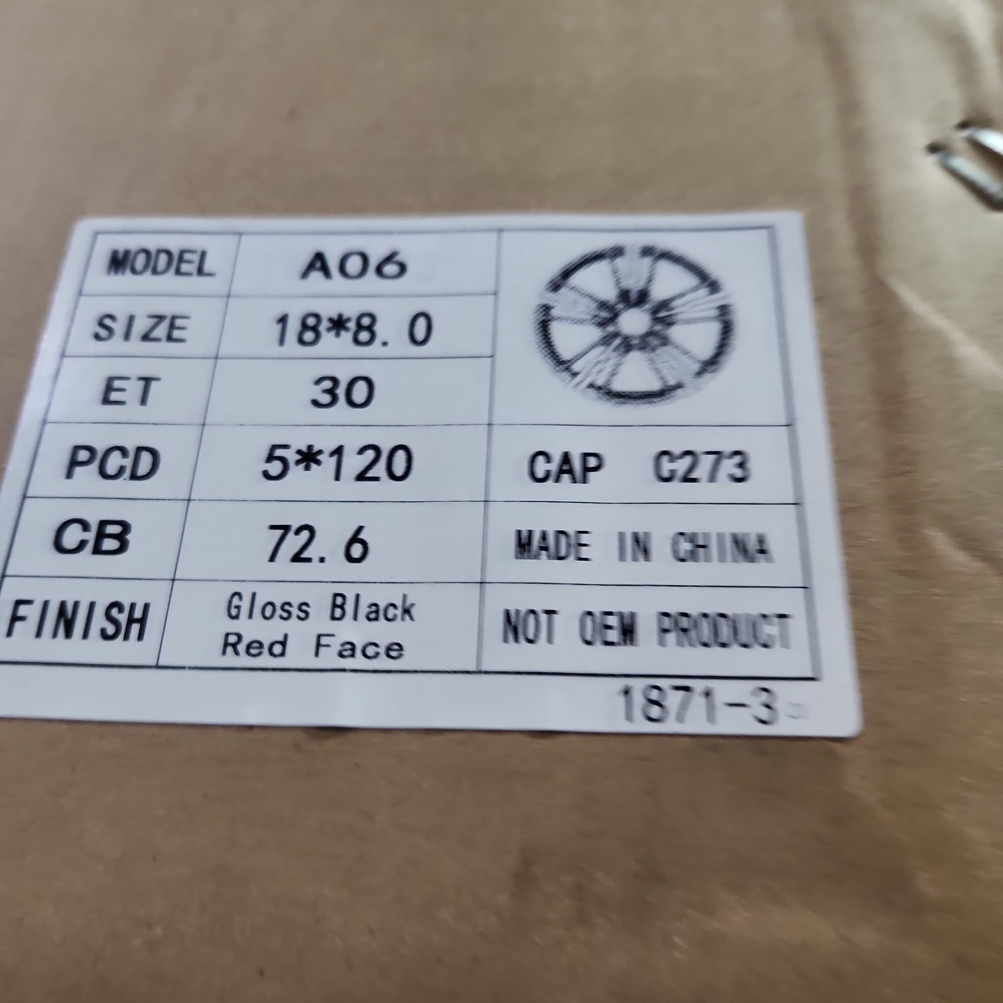 A06 WHEELS 18X8 5X120 GLOSS BLACK RED FACE - Gun Hill Tire House (WTW - WHOLESALE TIRES & WHEELS)