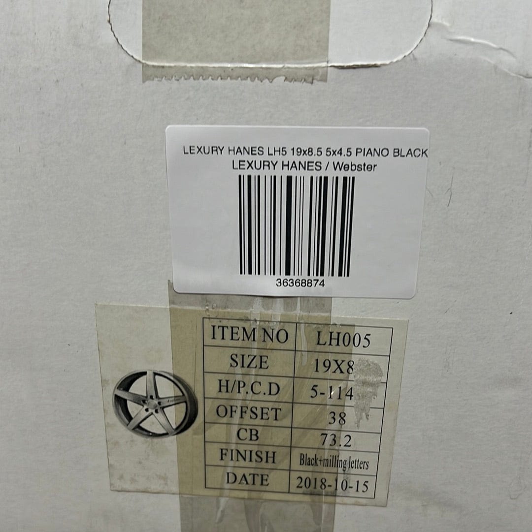 LEXURY HANES LH5 19x8.5 5x4.5 PIANO BLACK - Gun Hill Tire House (WTW - WHOLESALE TIRES & WHEELS)