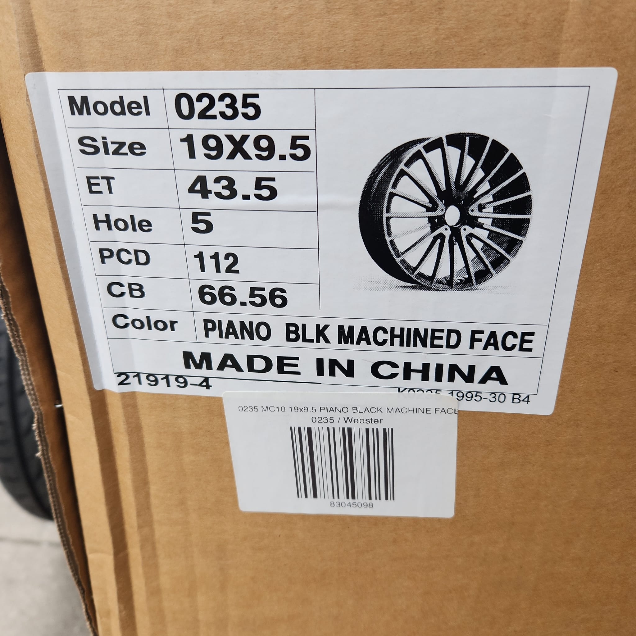 WCL103 WHEELS 19x9.5 5x112 GLOSS BLACK MACHINE - Gun Hill Tire House (WTW - WHOLESALE TIRES & WHEELS)