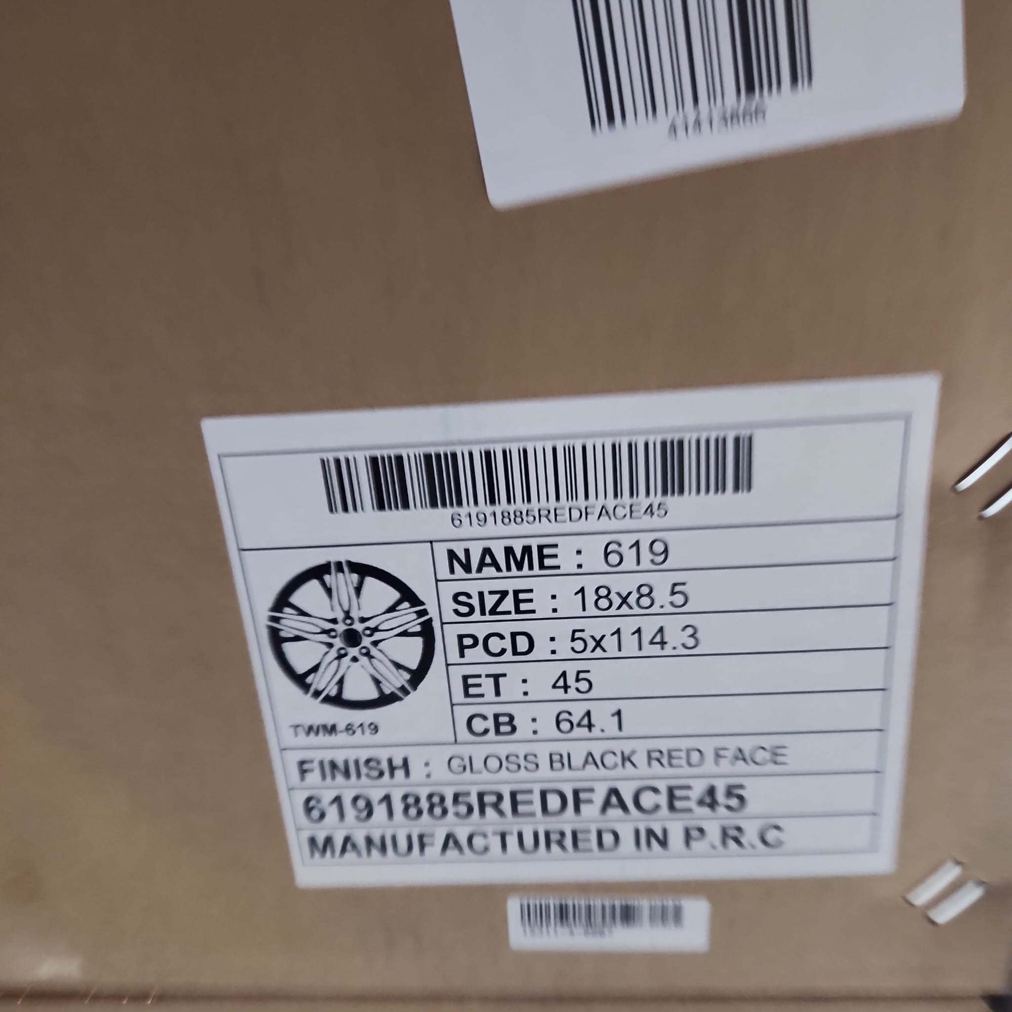 GWG 619 18x8.5 5x114.3 GLOSS BLACK RED FACE - Gun Hill Tire House (WTW - WHOLESALE TIRES & WHEELS)