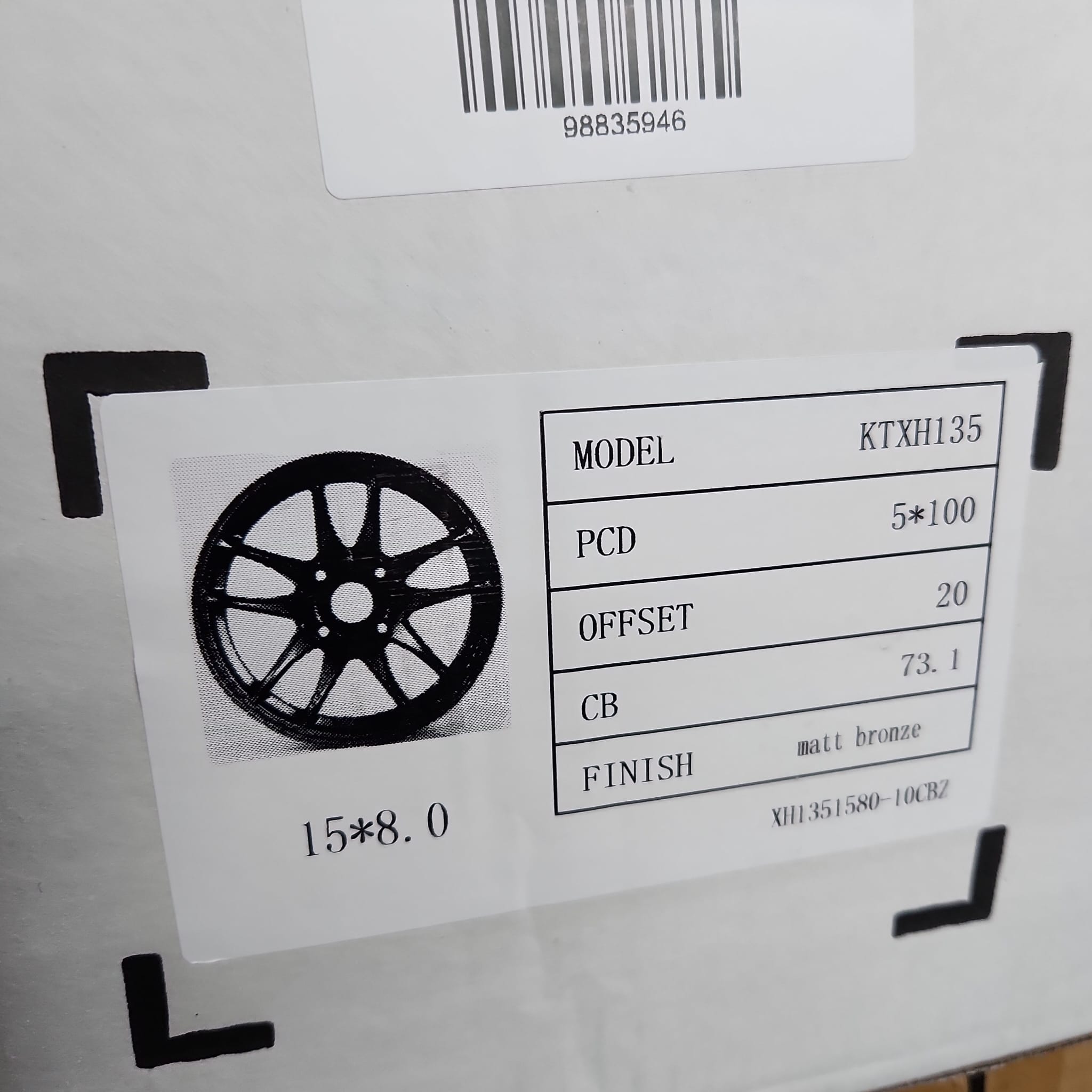 W501 XH135 15x8.0 5x100 MATTE BRONZE - Gun Hill Tire House (WTW - WHOLESALE TIRES & WHEELS)