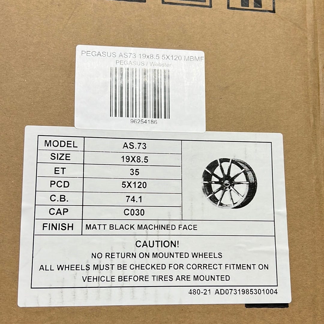 PEGASUS AS73 19x8.5 5X120 MATT BLACK MACHINED FACE - Gun Hill Tire House (WTW - WHOLESALE TIRES & WHEELS)