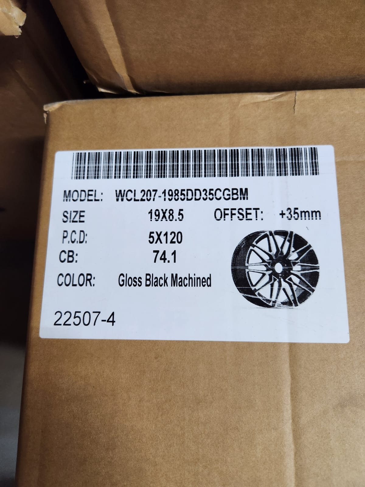 WCL207 WHEELS OE - 22507 - 4 418M STYLE 19X8.5 5X120 PIANO BLACK MACHINE FACE - Gun Hill Tire House (WTW - WHOLESALE TIRES & WHEELS)