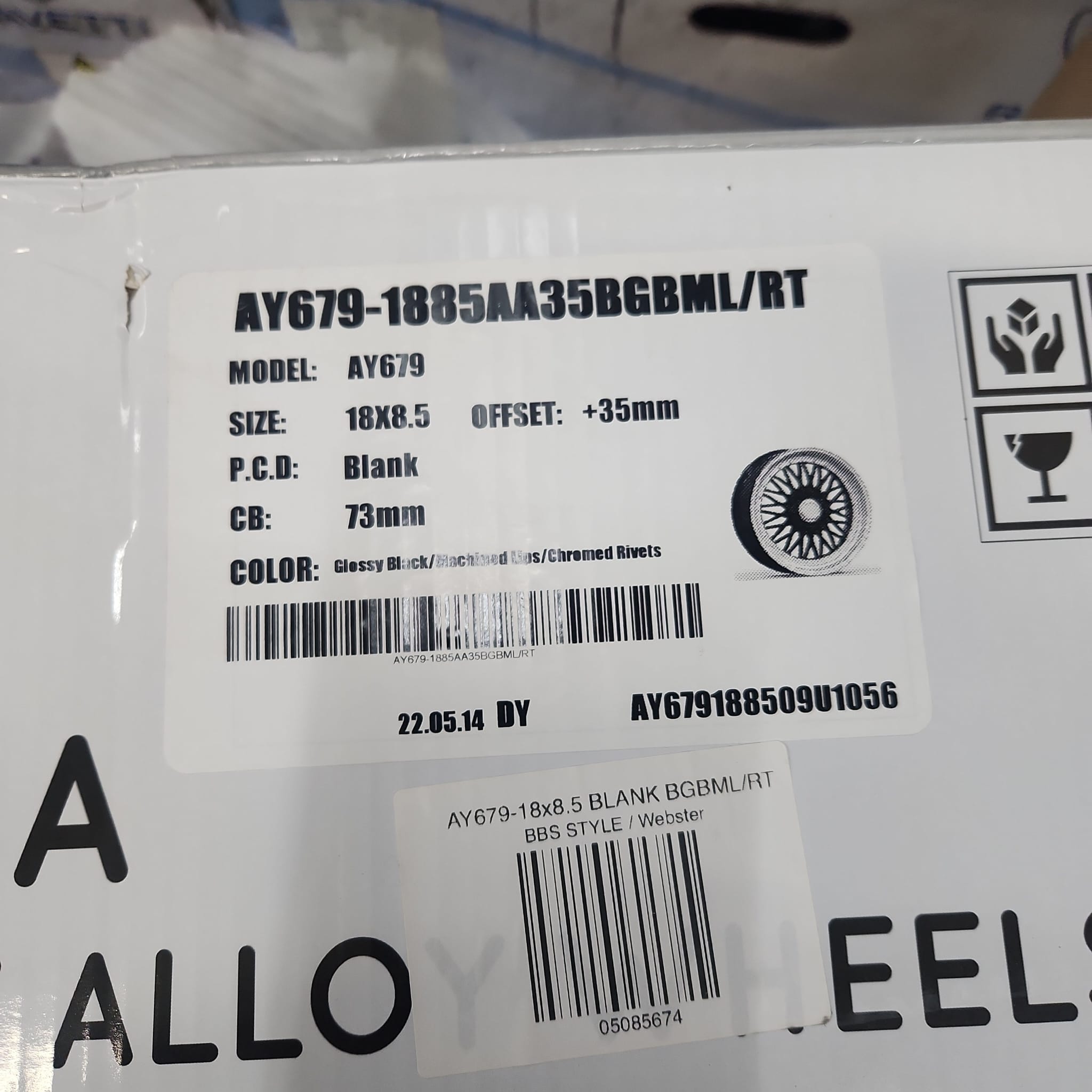 WHEELS AY679 - 18x8.5 BLANK BGBML/RT - Gun Hill Tire House (WTW - WHOLESALE TIRES & WHEELS)