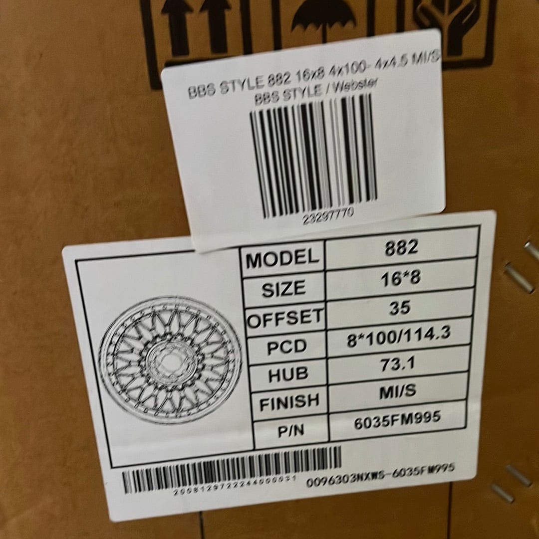 882 16x8 4x100 - 4x4.5 MI/S - Gun Hill Tire House (WTW - WHOLESALE TIRES & WHEELS)