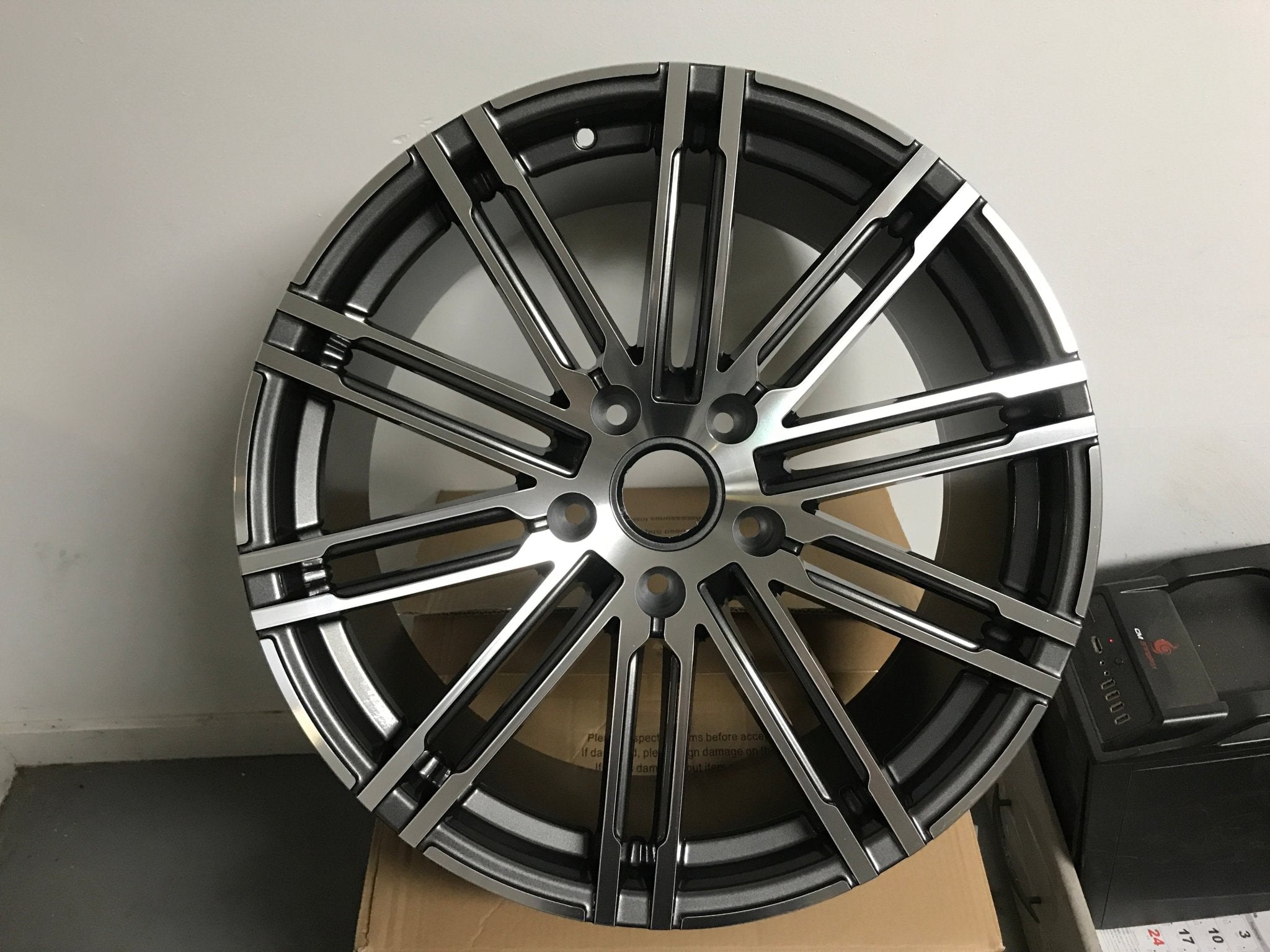 W858 1026 Gunmetal Machined Face 20x8.5 Et28 5x112 CB66.45 - Gun Hill Tire House (WTW - WHOLESALE TIRES & WHEELS)