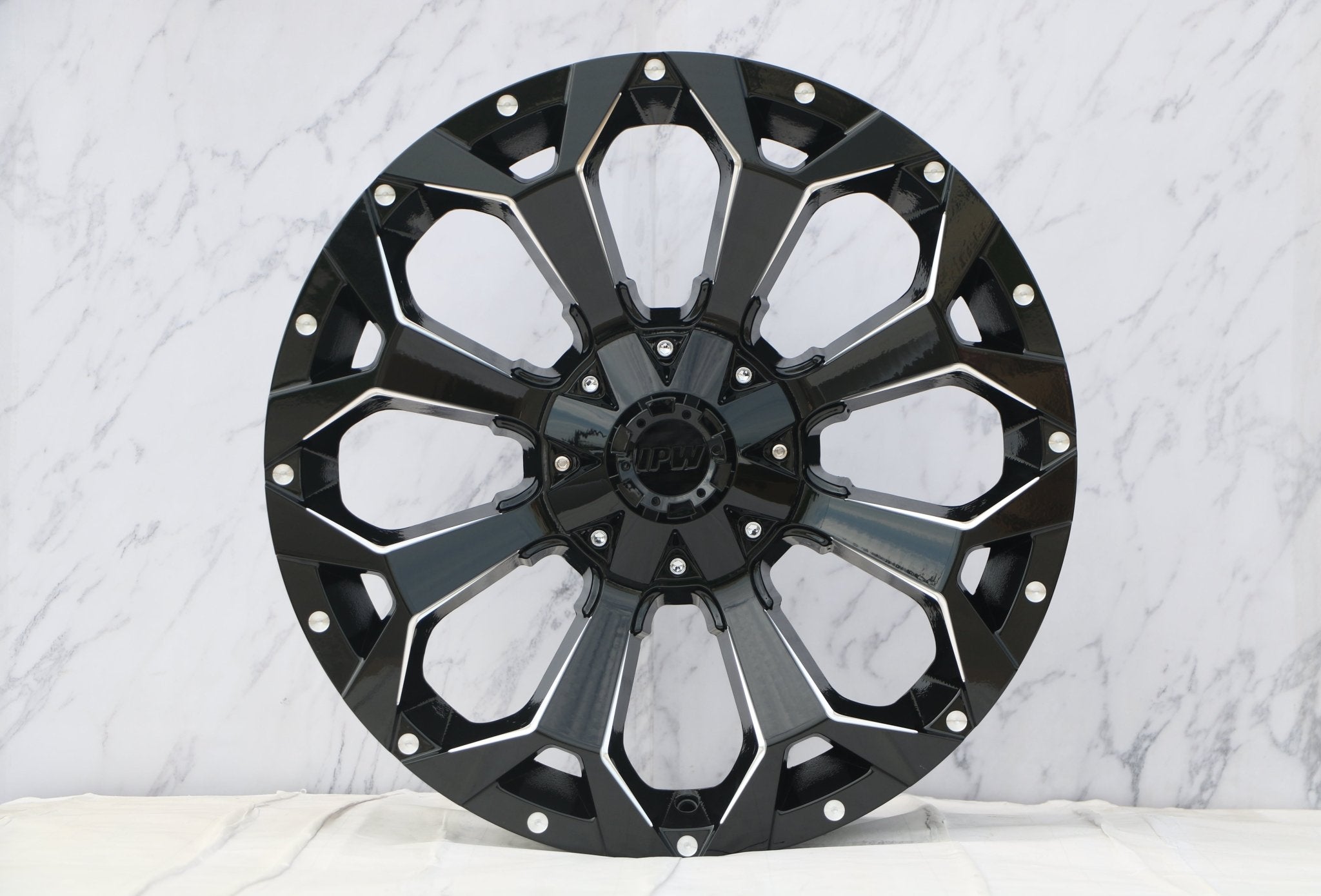 W950 1521B Gloss Black Milled 18x9.0 ET0 6x139.7 CB106.1 - Gun Hill Tire House (WTW - WHOLESALE TIRES & WHEELS)
