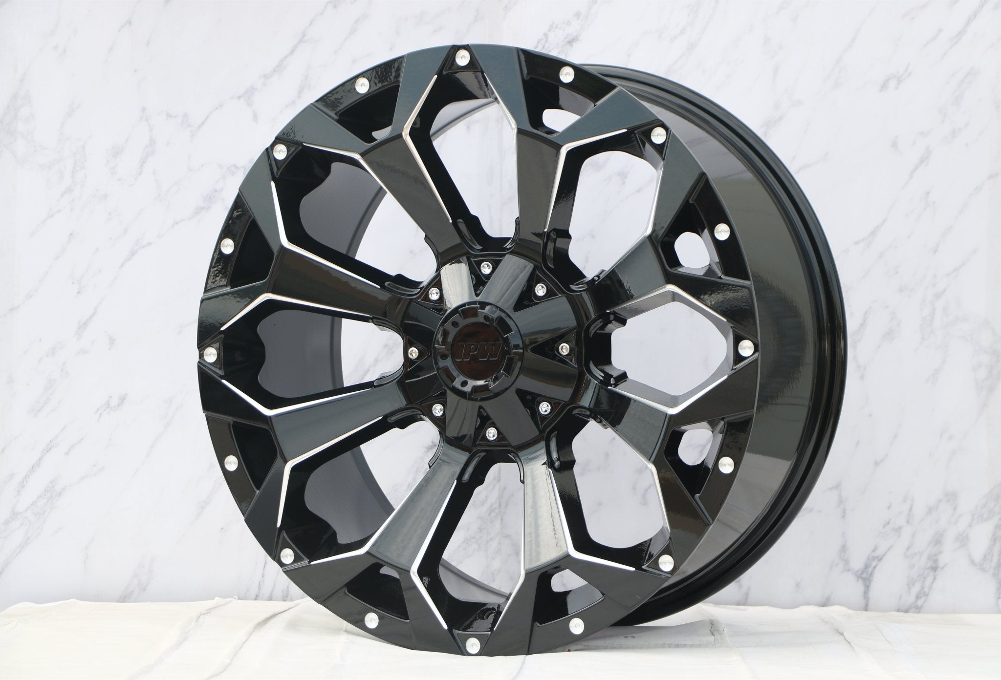 W950 1670 Gloss Black Milled 22x10 ET0 5x127/114.3 CB71.6 - Gun Hill Tire House (WTW - WHOLESALE TIRES & WHEELS)
