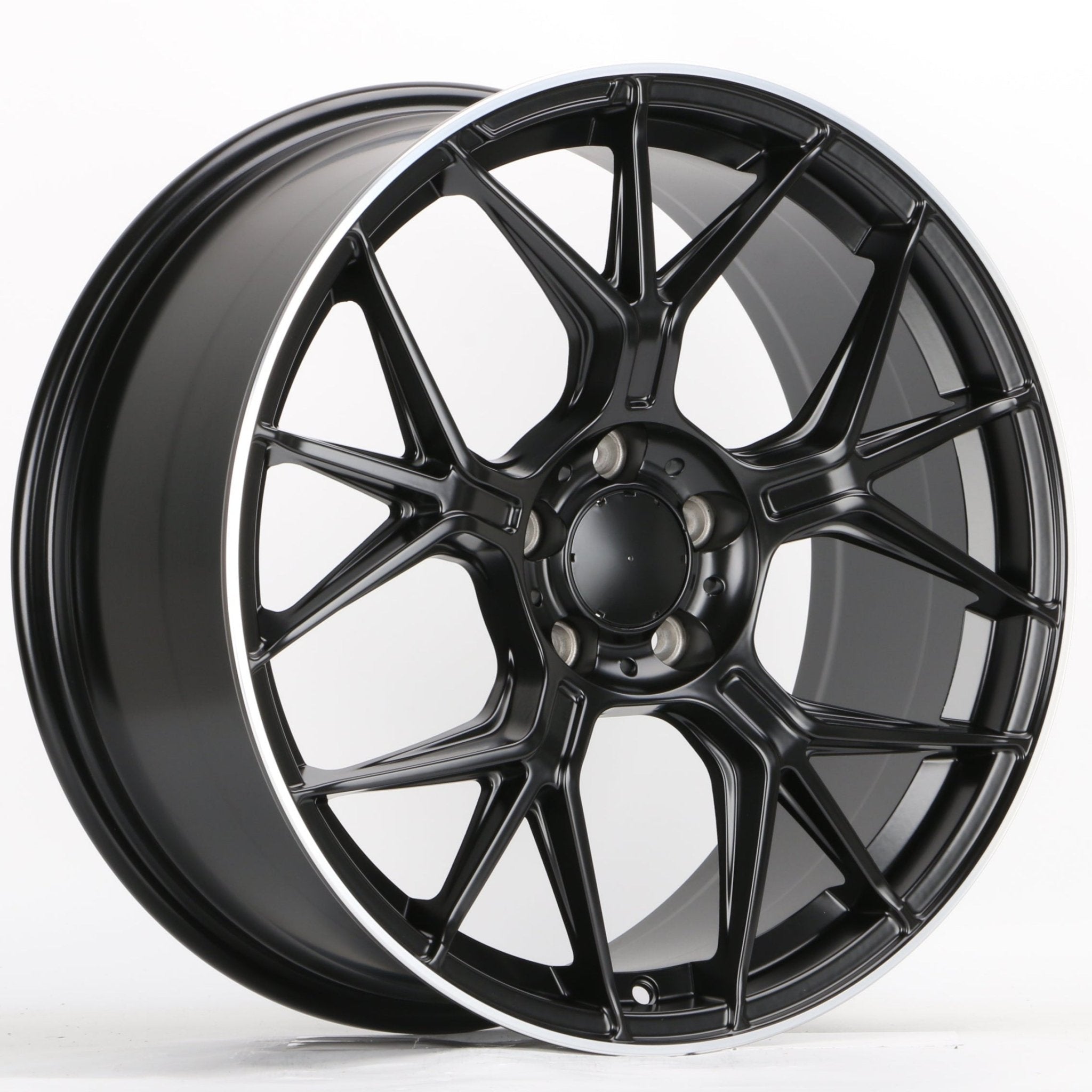 W871 8129 Satin Black Machined Lip 18x8.0 ET42 5x112 CB66.6 - Gun Hill Tire House (WTW - WHOLESALE TIRES & WHEELS)