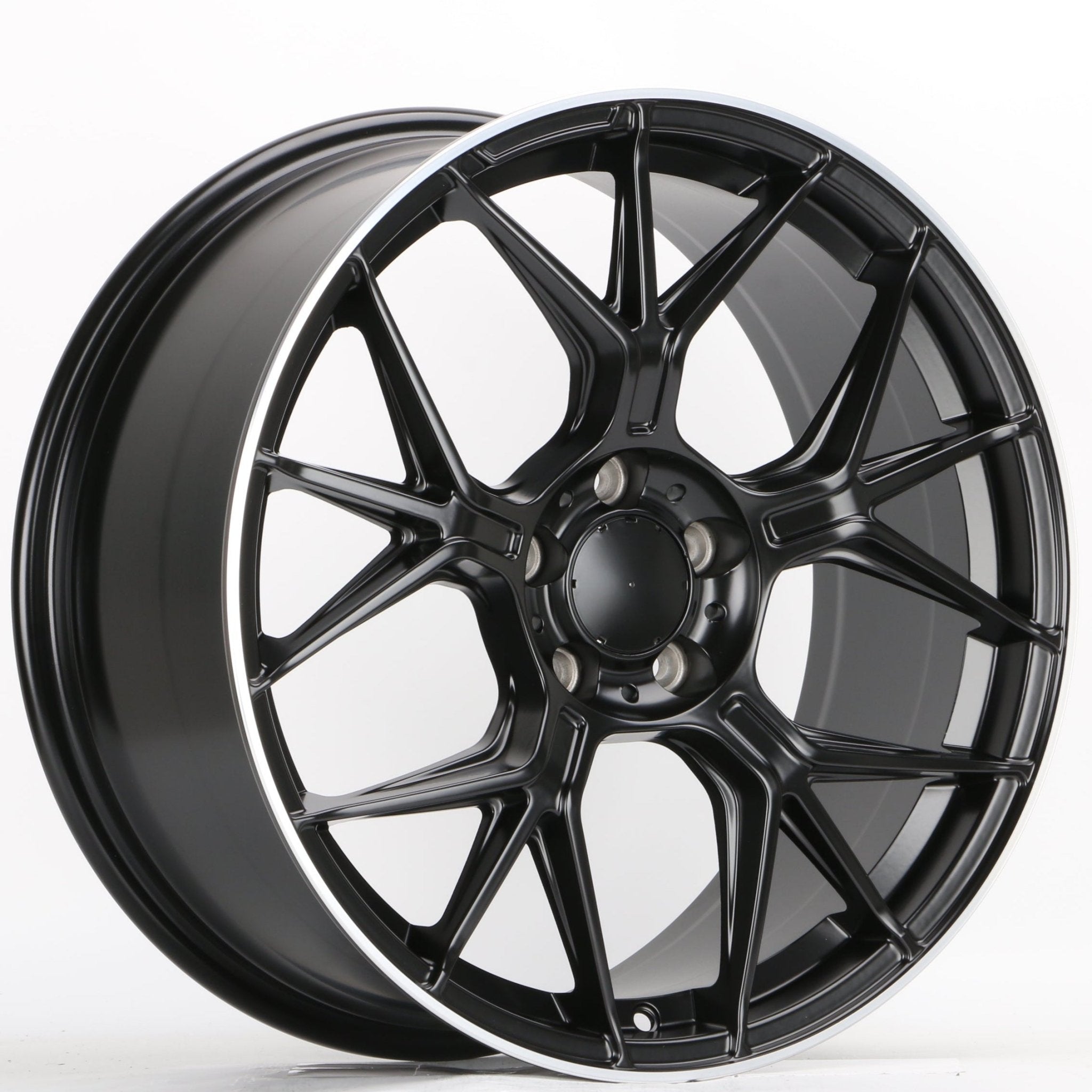 W871 8129 Satin Black Machined Lip 19x8.0 ET35 5x112 CB66.6 - Gun Hill Tire House (WTW - WHOLESALE TIRES & WHEELS)