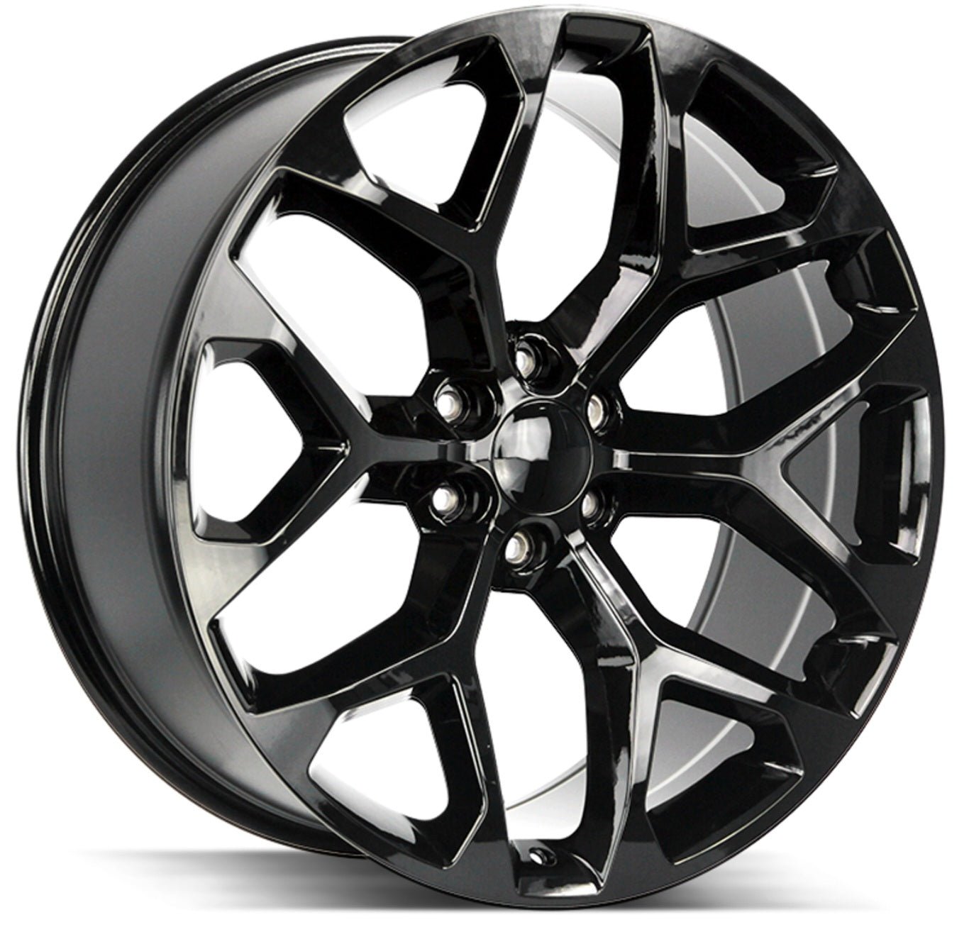 RS12 24X10 6X139.7 FULL GLOSS BLACK SNOW FLAKE - Gun Hill Tire House (WTW - WHOLESALE TIRES & WHEELS)