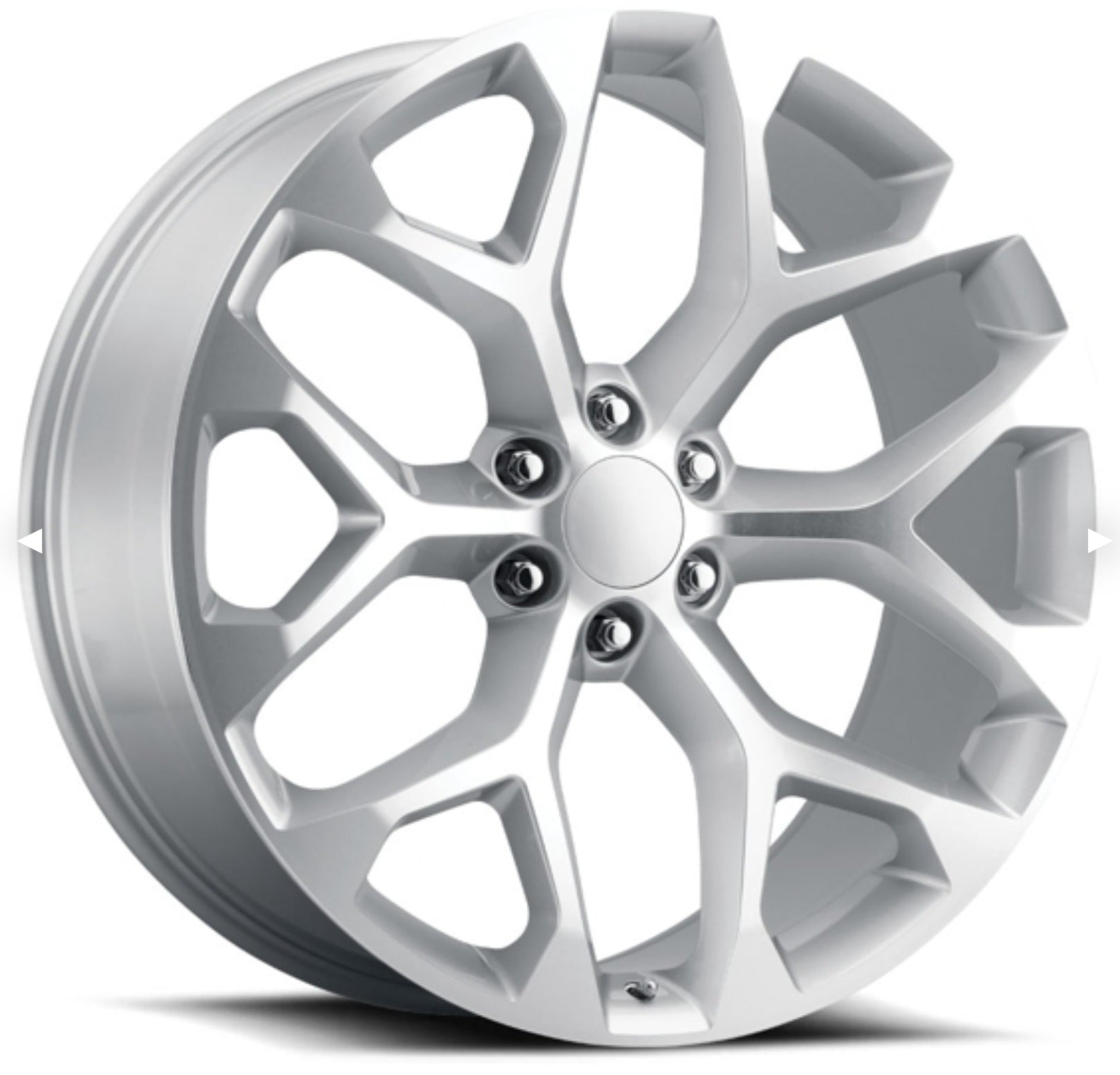 RS12 26x10 6x5.5 SILVER MACHINED SNOW FLAKE - Gun Hill Tire House (WTW - WHOLESALE TIRES & WHEELS)