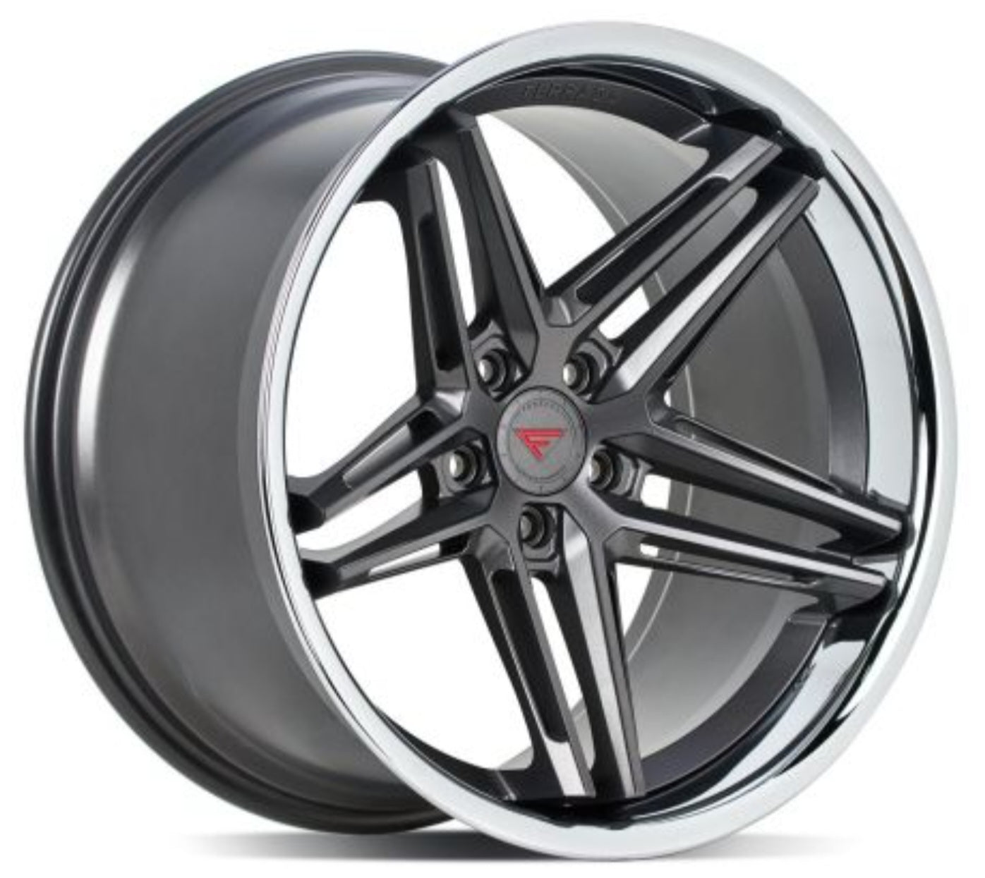 FERRADA CM1 20x11.5 5x120 ET30 CB 74.1 MACHINE BLACK CHROME LIP - Gun Hill Tire House (WTW - WHOLESALE TIRES & WHEELS)