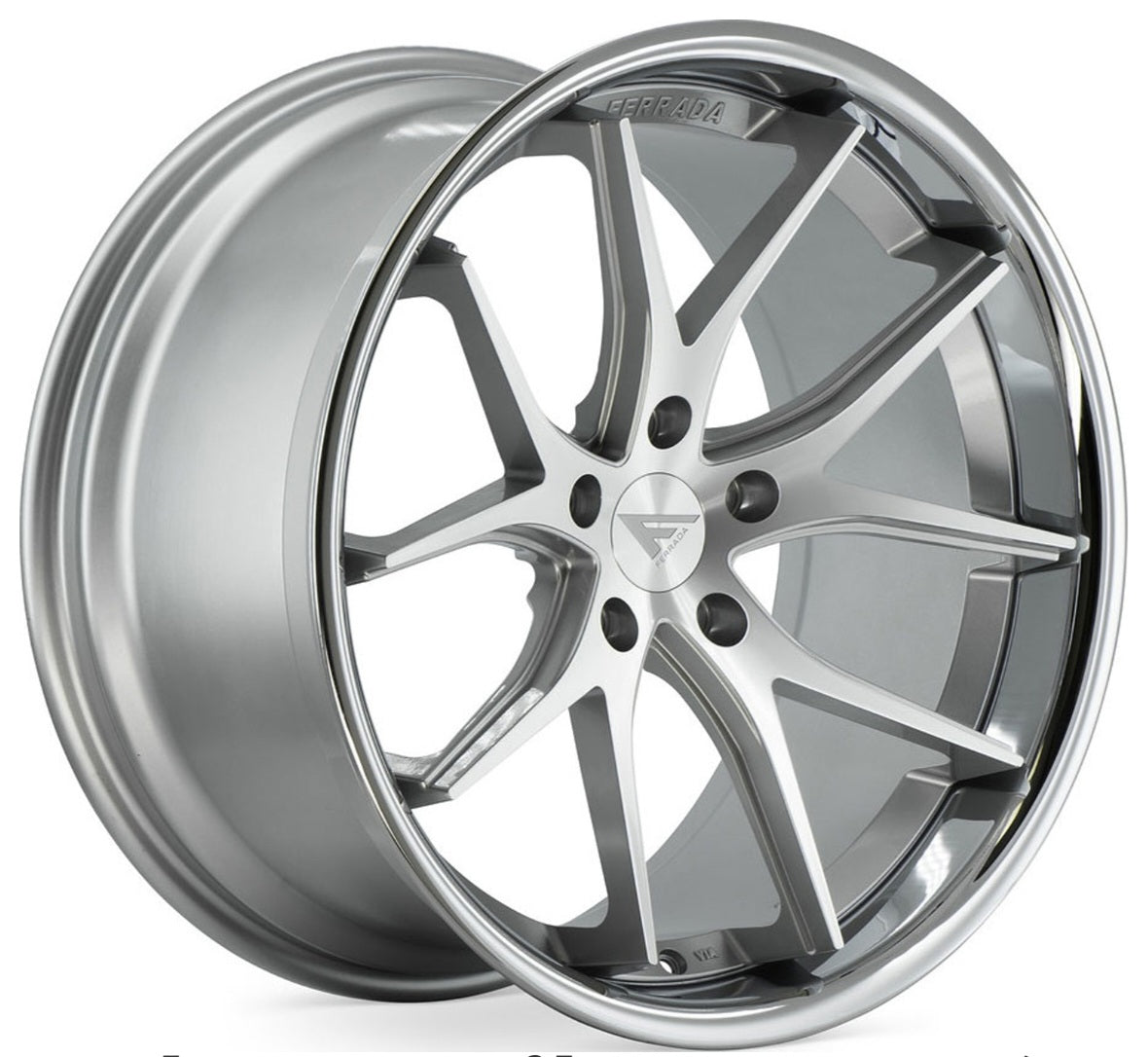 FERRADA FR2 20x11.5 5x114.3 ET30 CB 73.1mm MACHINE SILVER CHROME LIP - Gun Hill Tire House (WTW - WHOLESALE TIRES & WHEELS)