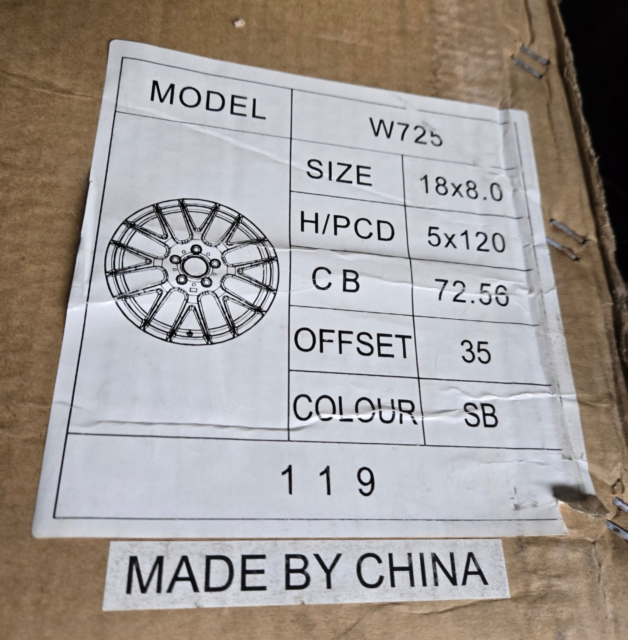 W725 18X8.0 5X120 SB - Gun Hill Tire House (WTW - WHOLESALE TIRES & WHEELS)