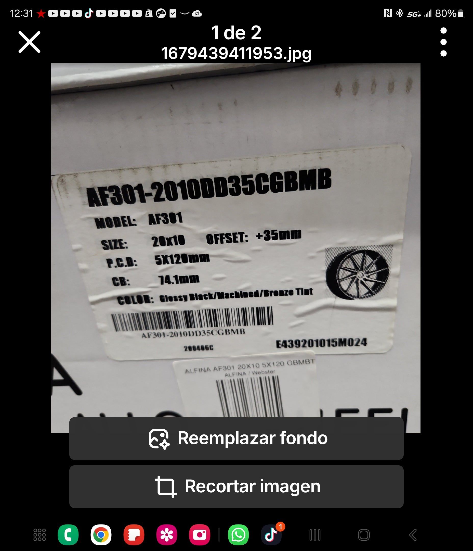 ALFINA AF301 20X10 5X120 GBMBT - Gun Hill Tire House (WTW - WHOLESALE TIRES & WHEELS)