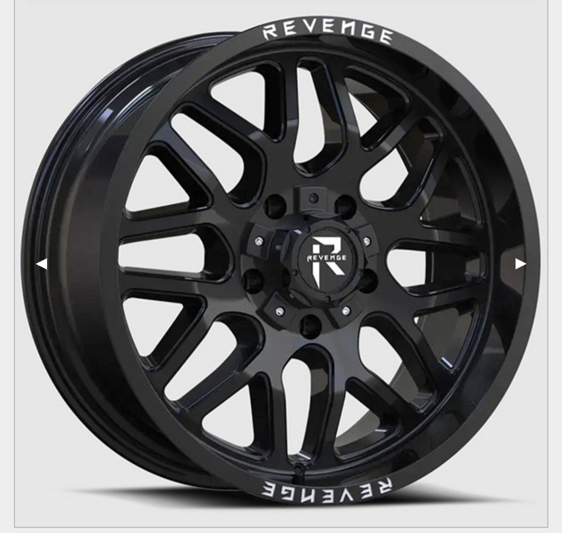 REVENGE RV - 206 20X10 5X127 - 5X139.7 GLOSS BLACK - Gun Hill Tire House (WTW - WHOLESALE TIRES & WHEELS)