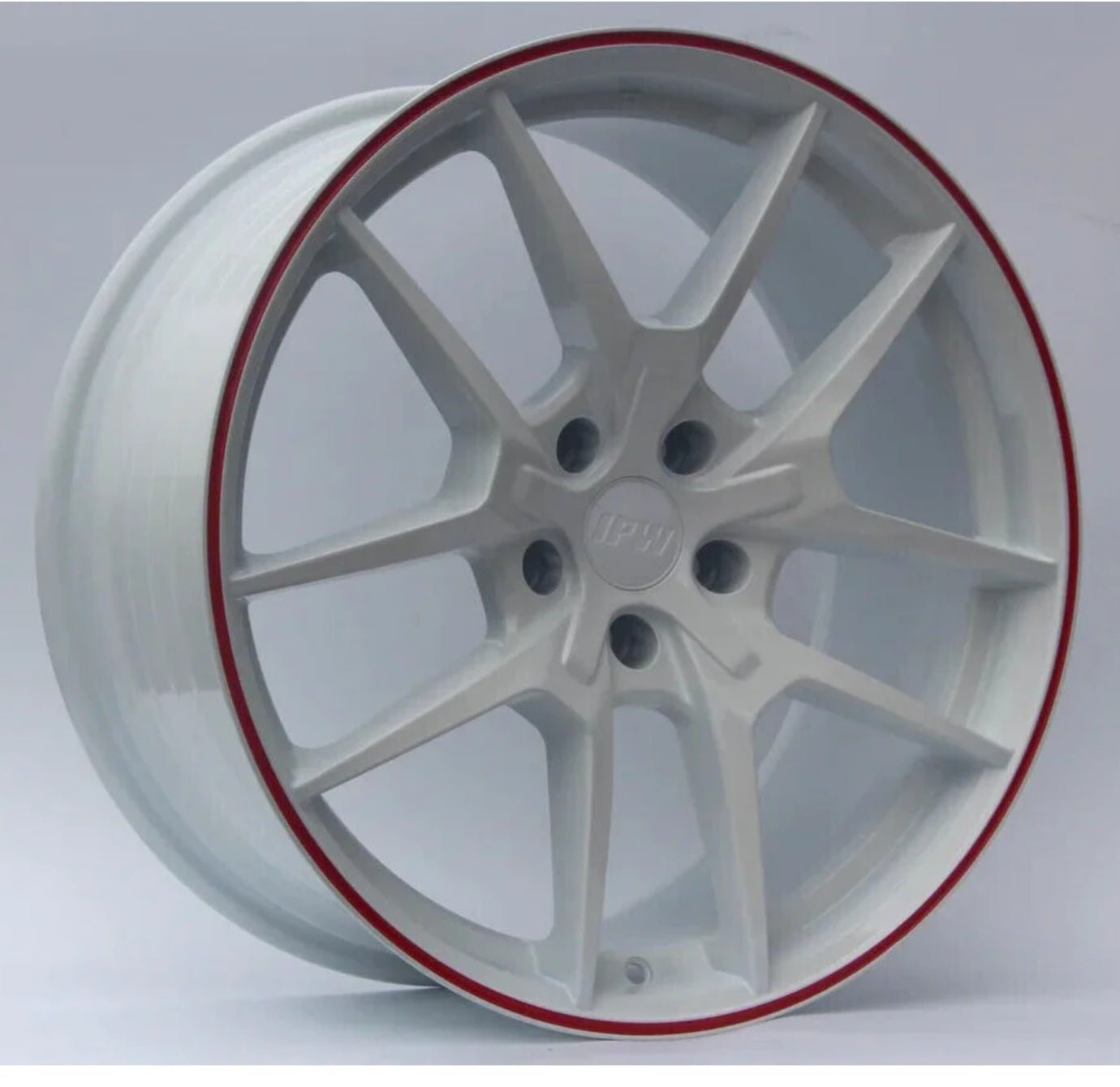 W301 flow Forming XY31 18x8.5 5x114.3 WHITE RED LIP - Gun Hill Tire House (WTW - WHOLESALE TIRES & WHEELS)