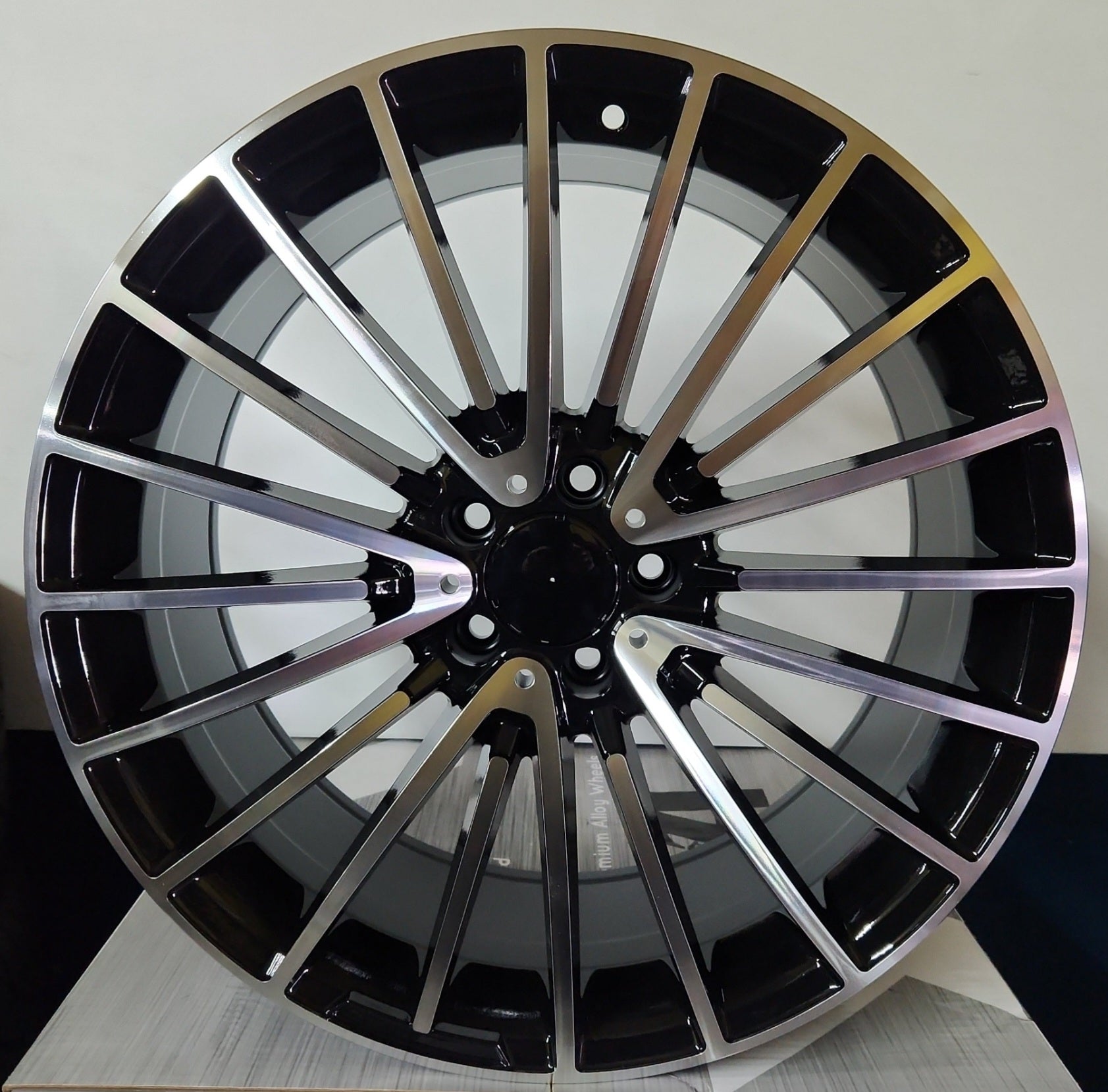 0235 WHEELS MC10 22x9 5x112 PIANO BLACK MACHINE FACE - Gun Hill Tire House (WTW - WHOLESALE TIRES & WHEELS)