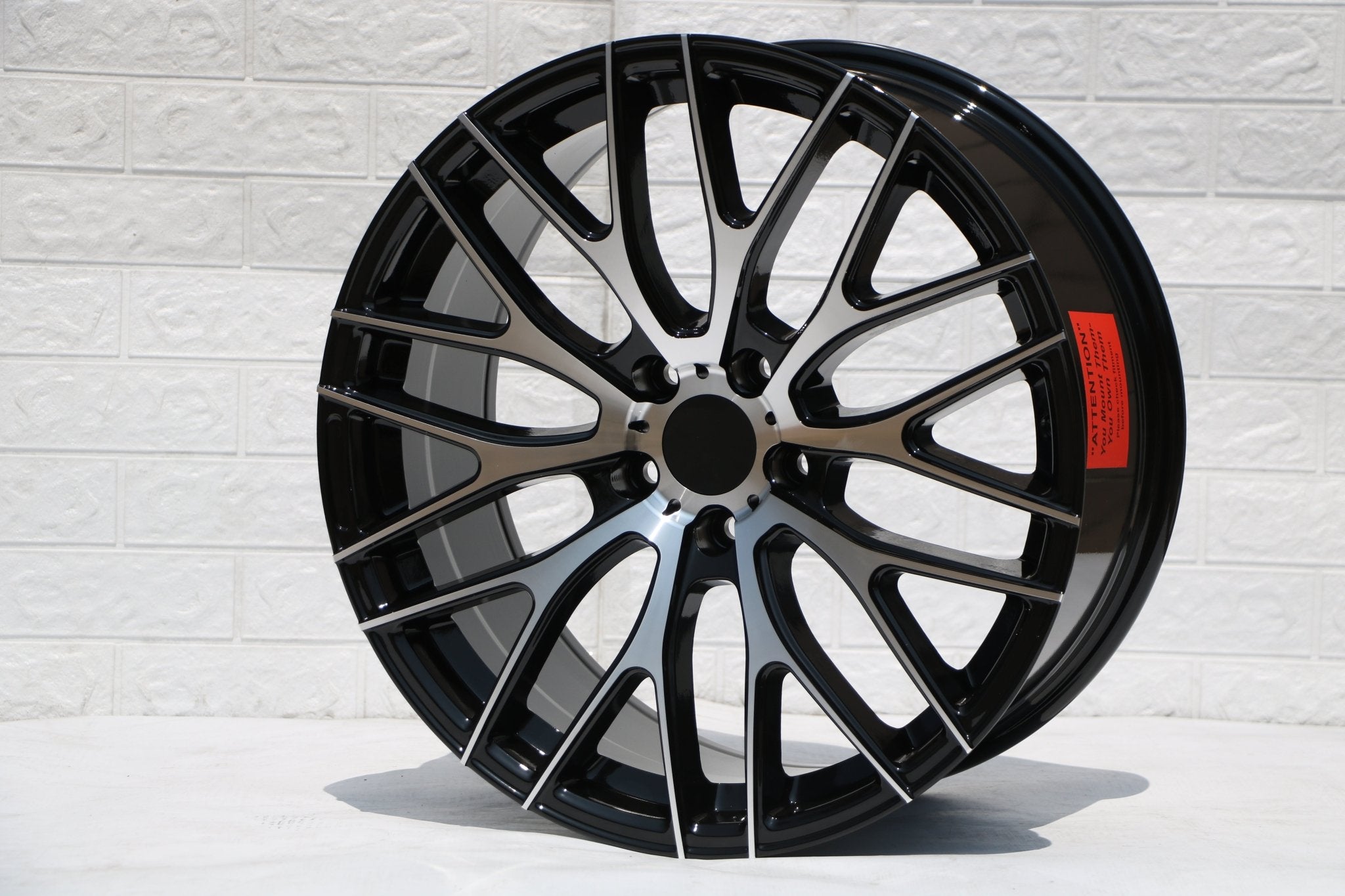W008 D973 Black Machined Face 19x9.5 ET35 5x112/114.3 CB73.1 - Gun Hill Tire House (WTW - WHOLESALE TIRES & WHEELS)