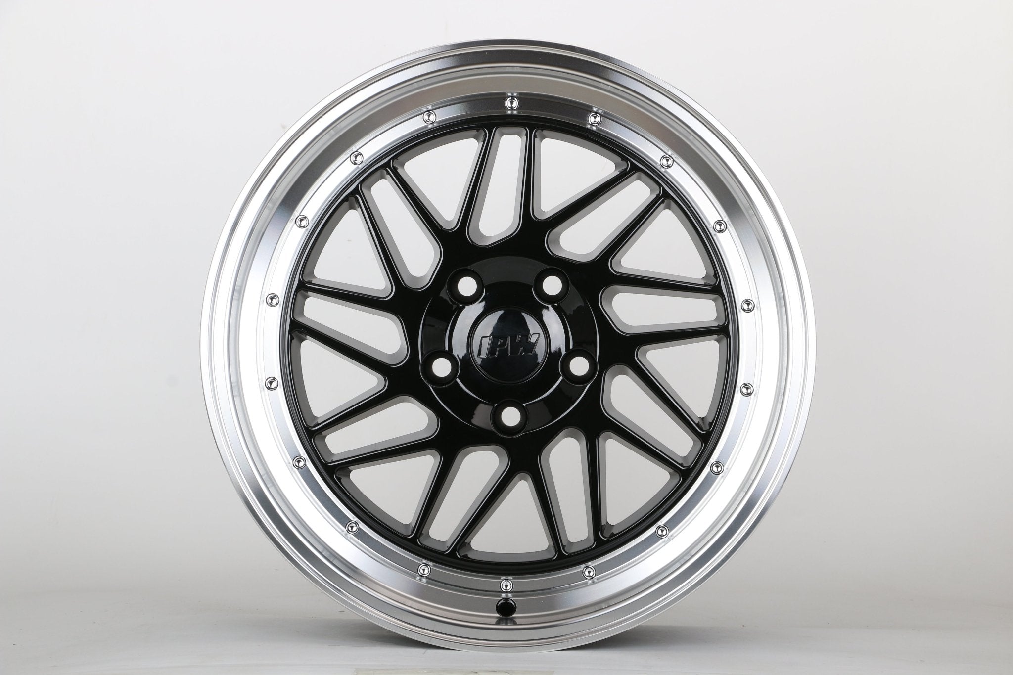 W010 1701 Black Machined Lip 17x8.0 ET35 5x114.3 CB73.1 C030IPW - B - Gun Hill Tire House (WTW - WHOLESALE TIRES & WHEELS)