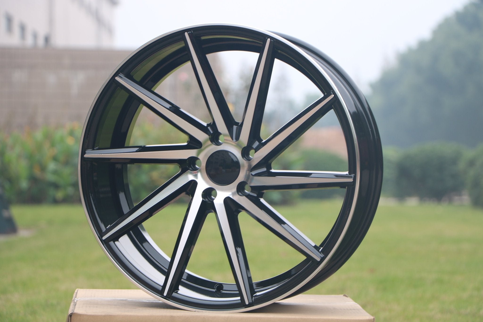 W013 1059 Black Machined Face 20x8.5 ET35 5x112/114.3 CB73.1 MB - 1582 - Gun Hill Tire House (WTW - WHOLESALE TIRES & WHEELS)