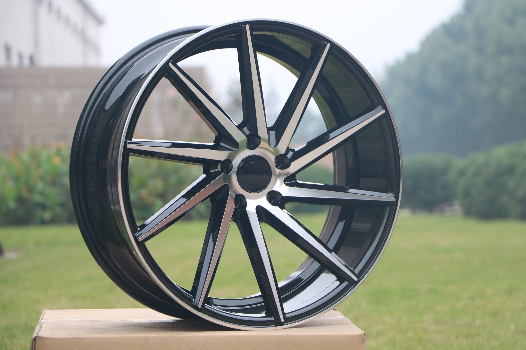 W013 1059 Black Machined Face 20x8.5 ET35 5x112/114.3 CB73.1 MB - 1582 - Gun Hill Tire House (WTW - WHOLESALE TIRES & WHEELS)