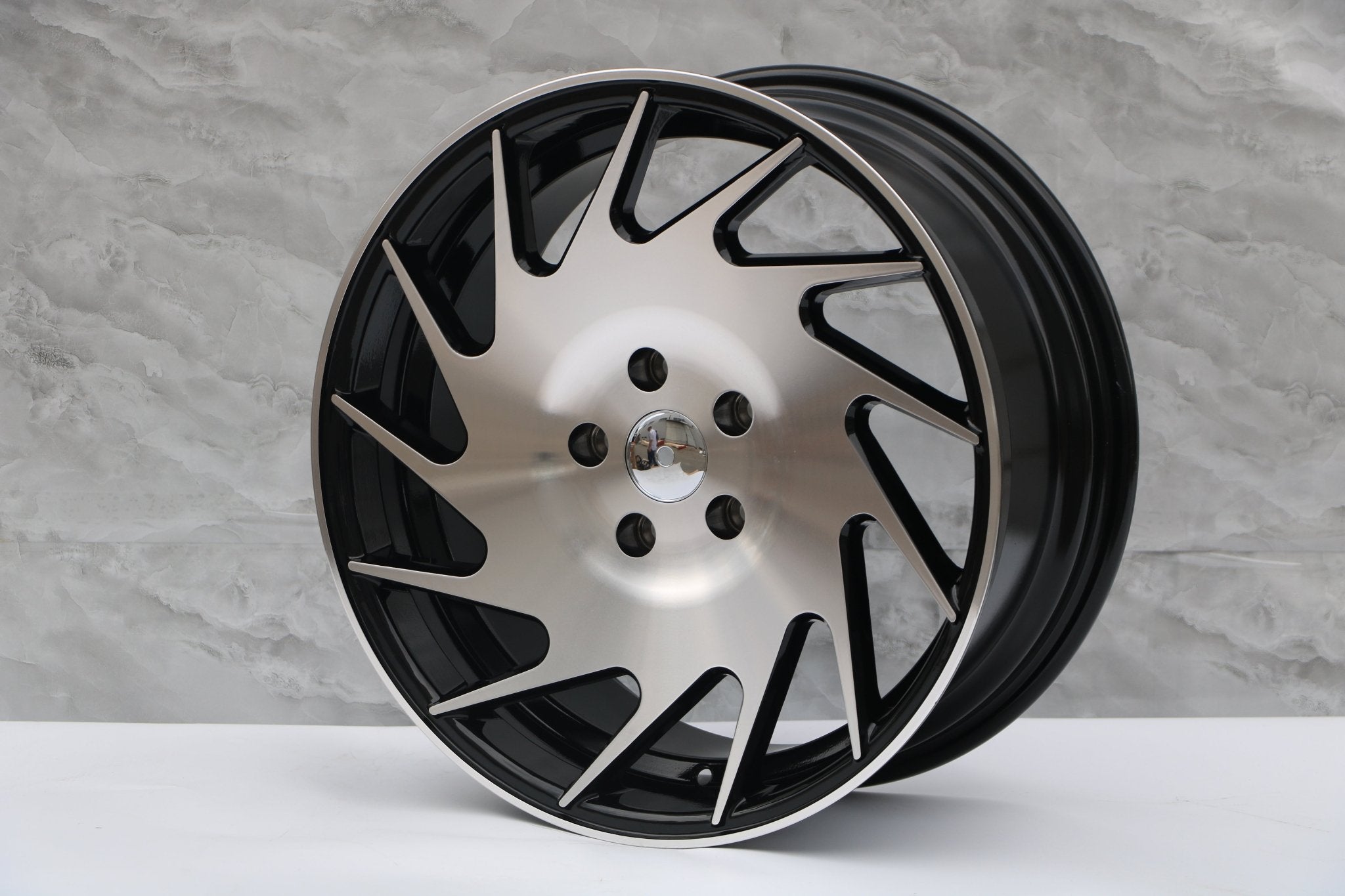 W022 IV - 1229 Black Machined Face 18x8.5 ET35 5x114.3 CB73.1 iv - 1229 - Gun Hill Tire House (WTW - WHOLESALE TIRES & WHEELS)