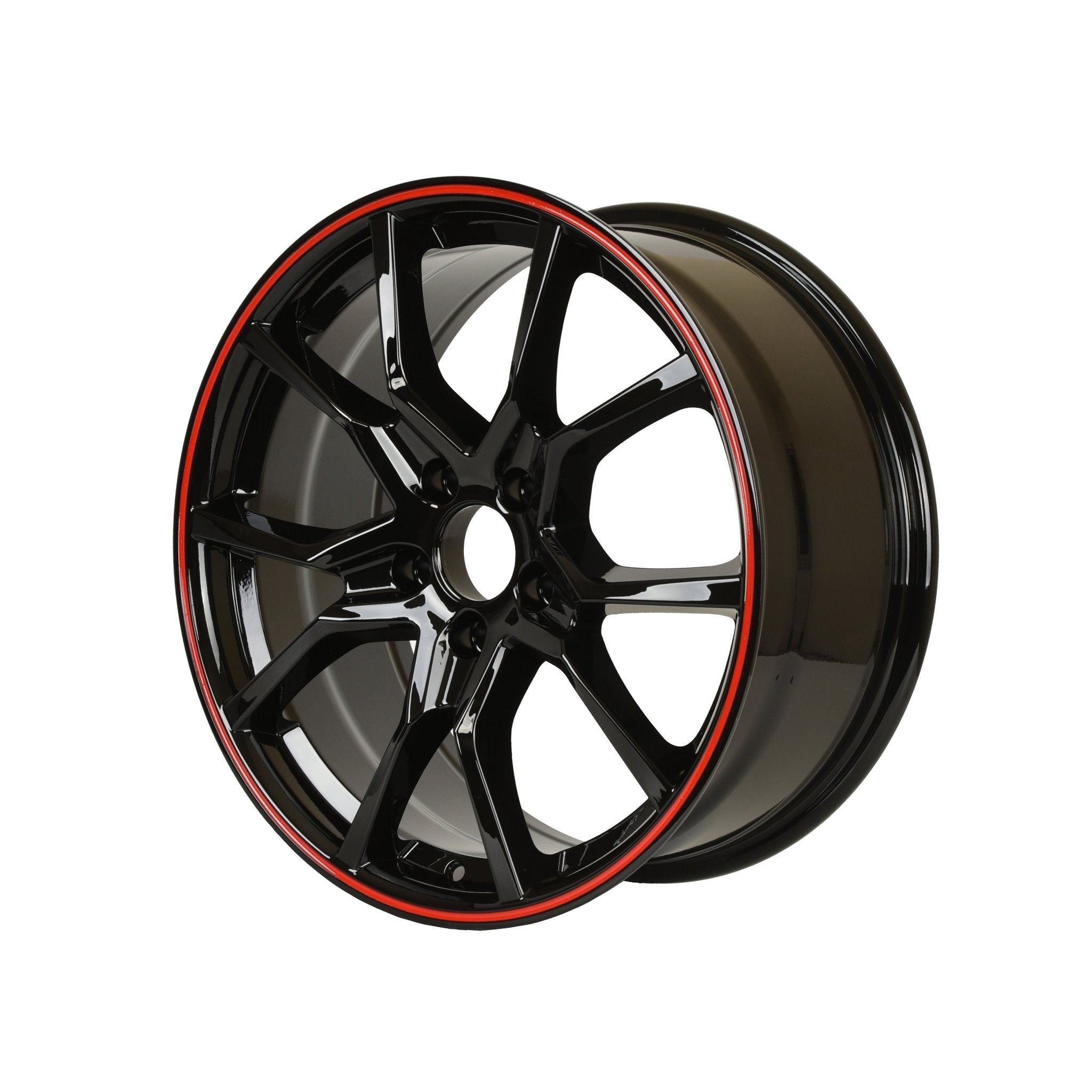 W314 1418 Black with Red Lip 18x8.0 ET41 5x114.3 CB73.1 - Gun Hill Tire House (WTW - WHOLESALE TIRES & WHEELS)